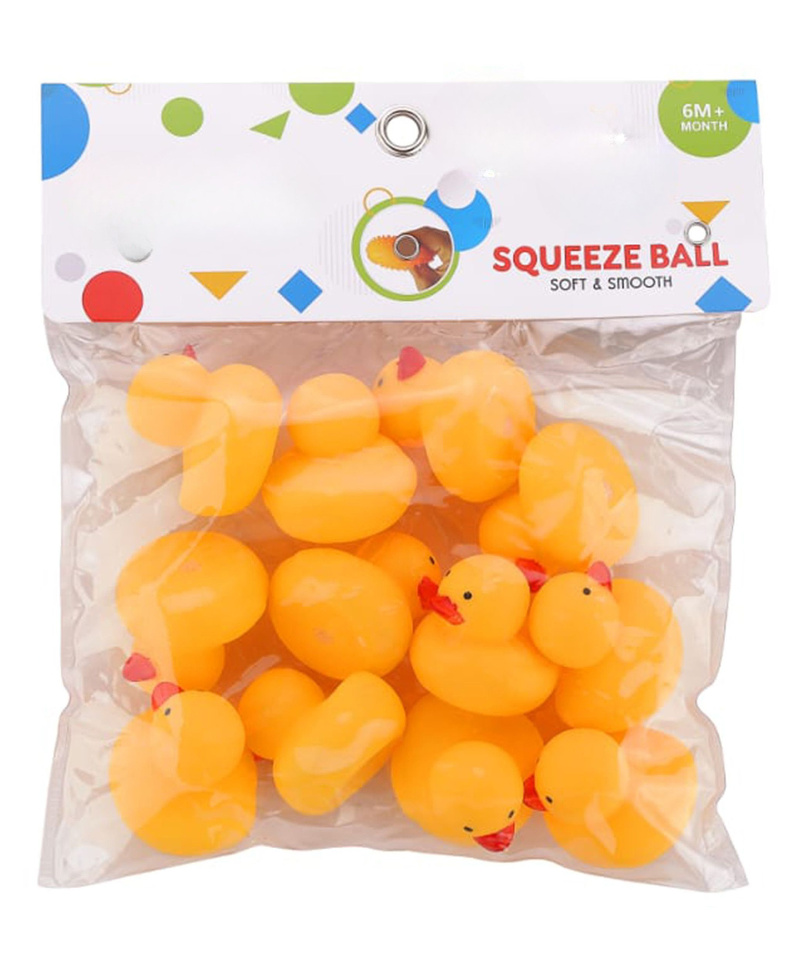 BitFeex Squeezy Duck Shape Toy Soft Rubber, Chu Chu Sound, Fun Bath Time Toy for Kids 1+ Years, 12 pcs Duck, Color May Vary-picture-3