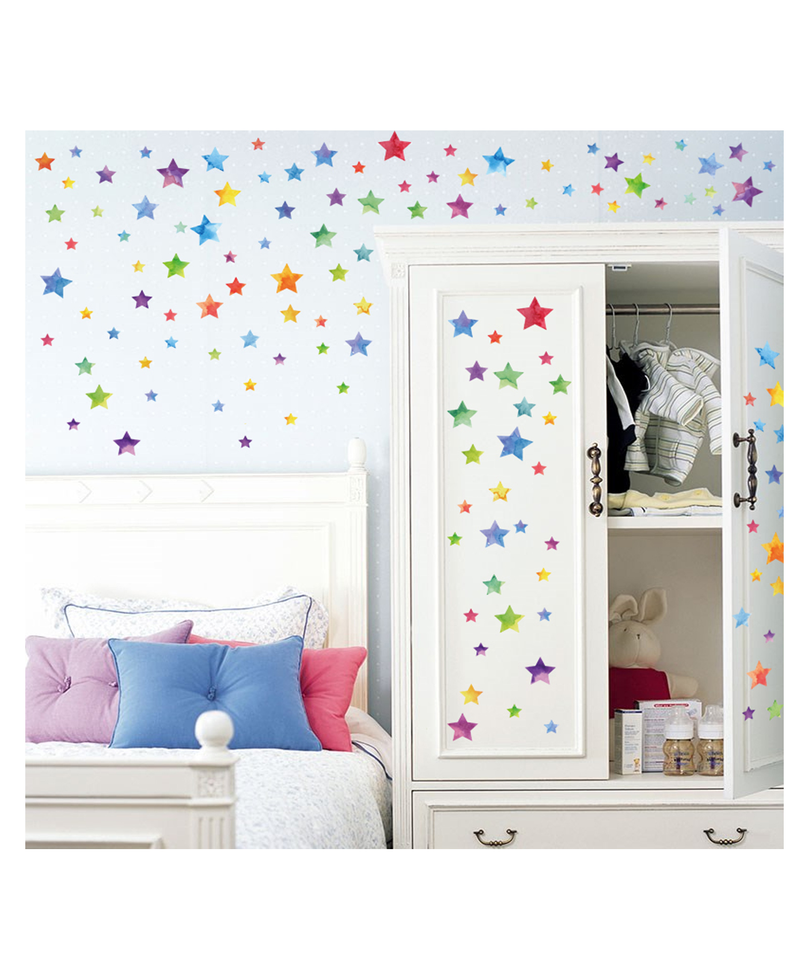 JAAMSO ROYALS Multicolor Star Design Self Adhesive Wall Sticker (45 cm X 50 cm)-image-3