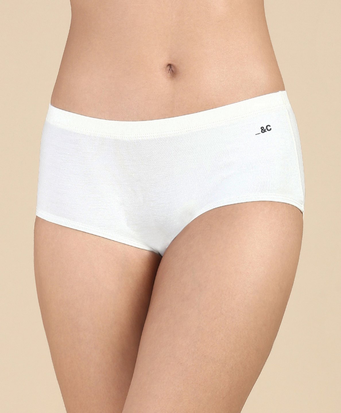 &Circus Solid Seamless Bare Hipster Panty - White-image-47