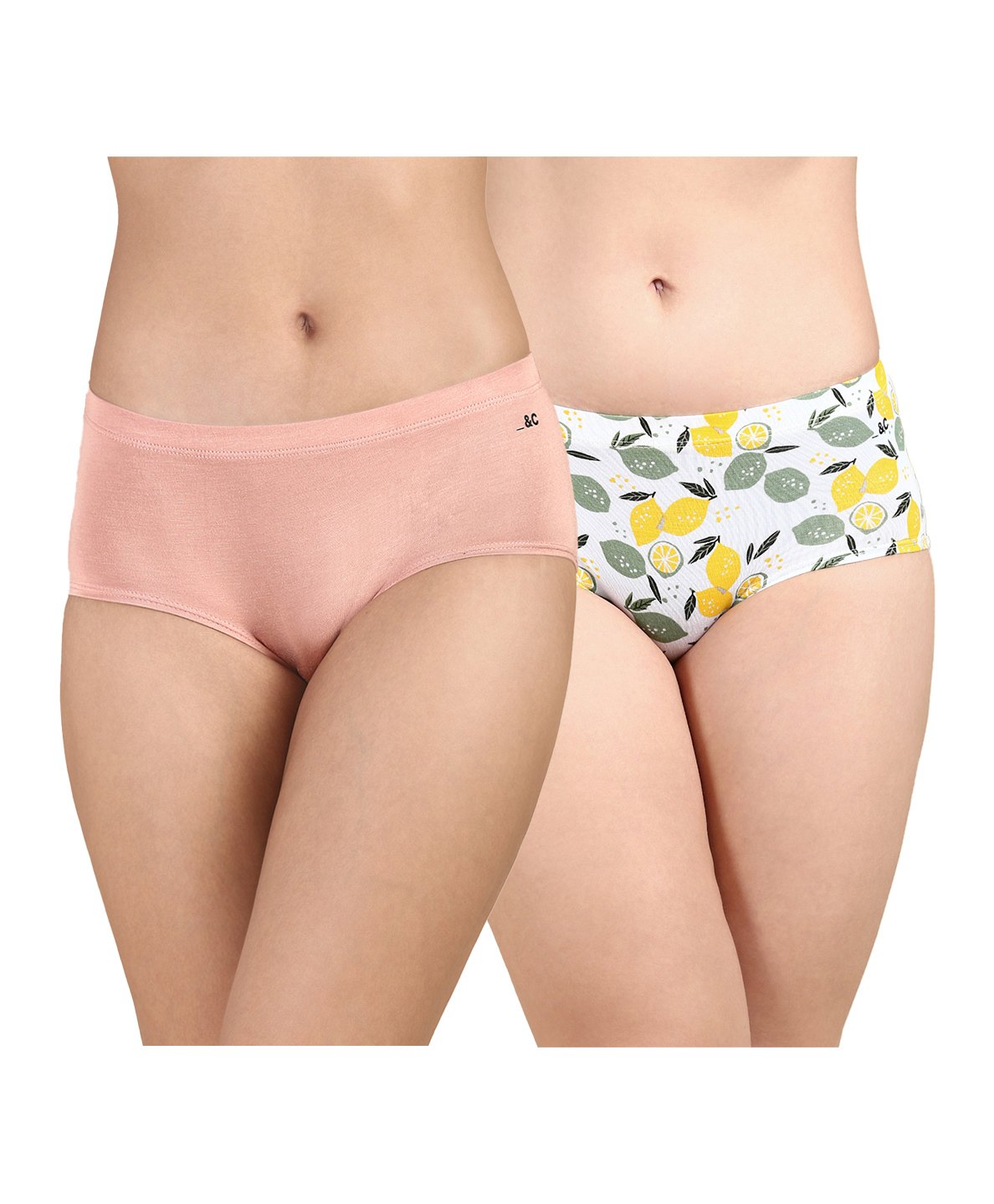 &Circus Modal Pack Of 2 Solid & Floral Printed Seamless Bare Hipsters - Multi Colour-picture-15