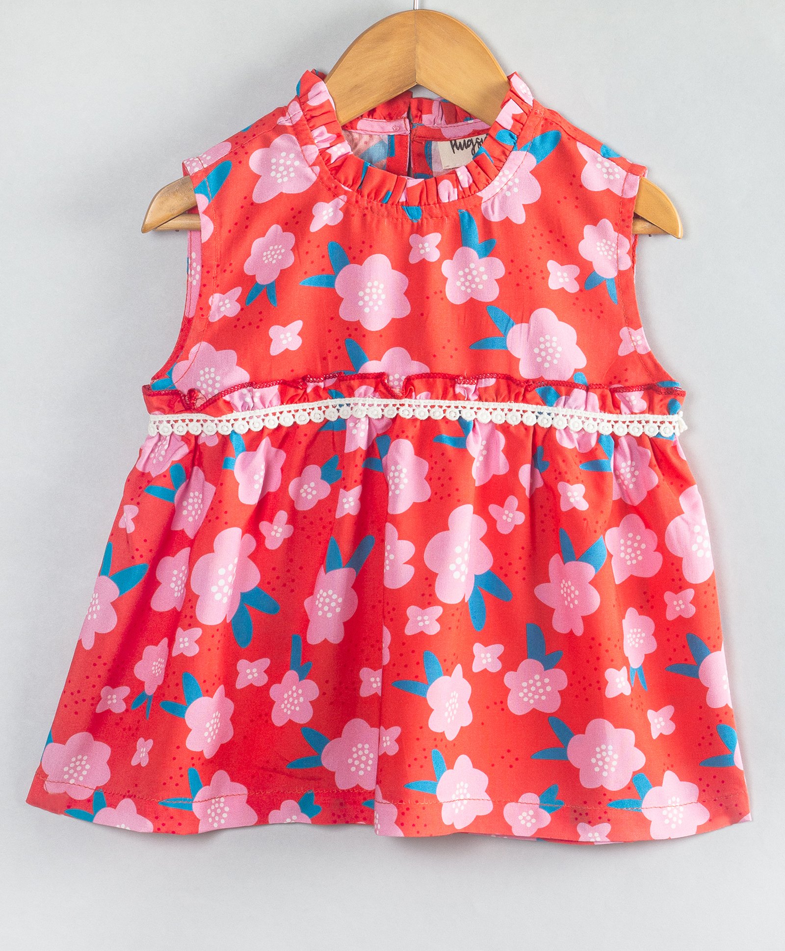 Hugsntugs Cotton Sleeveless Floral Printed Top - Red-image-20