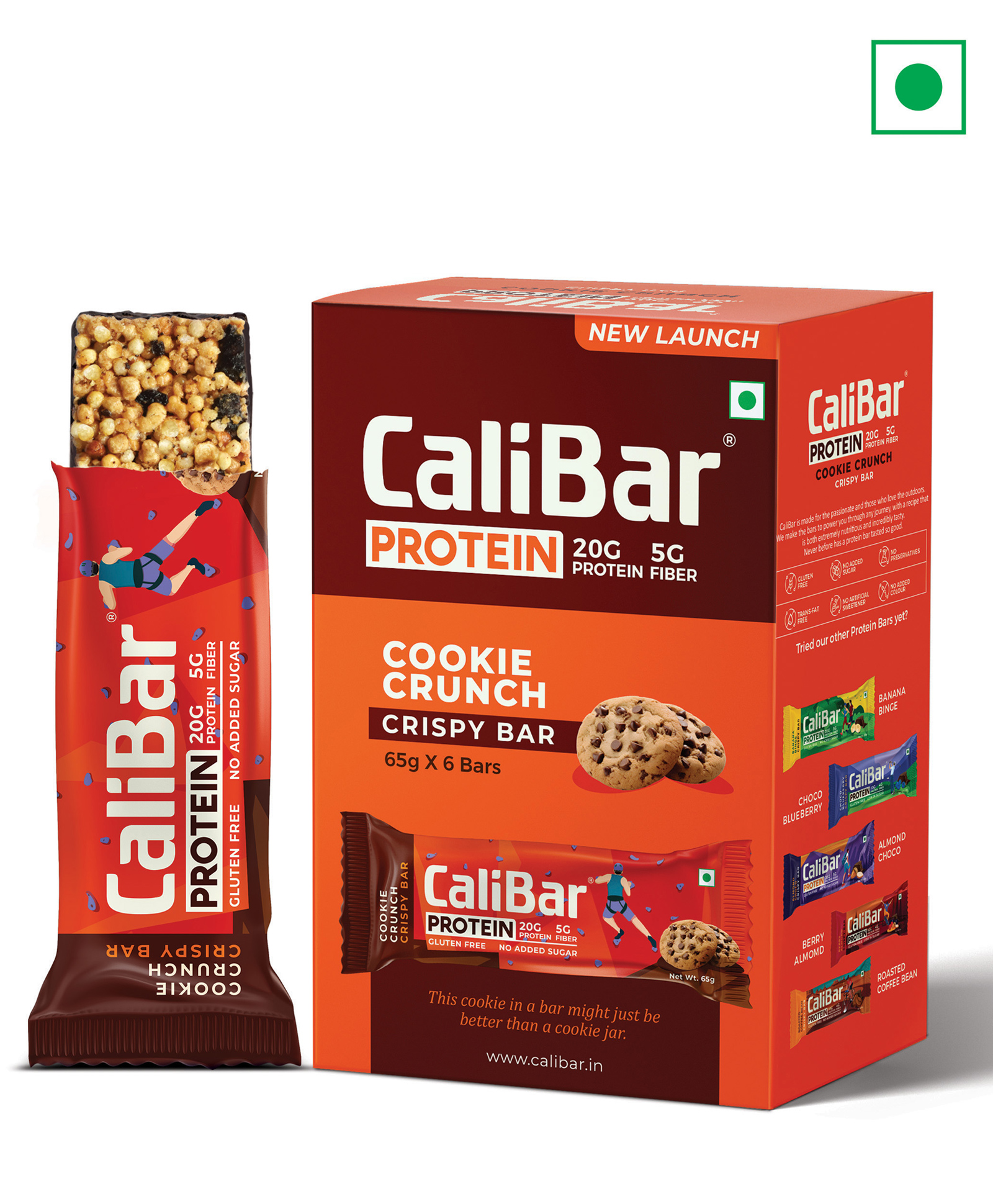 CaliBar 20g Protein Bar - Cookie Crunch (Pack of 6)-image-42