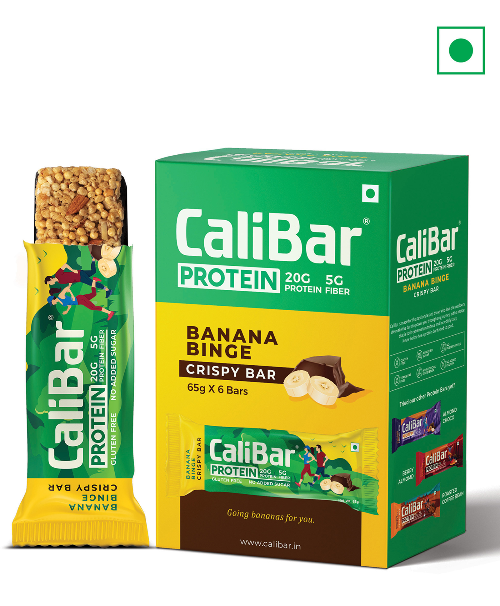 CaliBar 20g Protein Bar - Banana Binge Crispy Bar (Pack of 6)-image-35