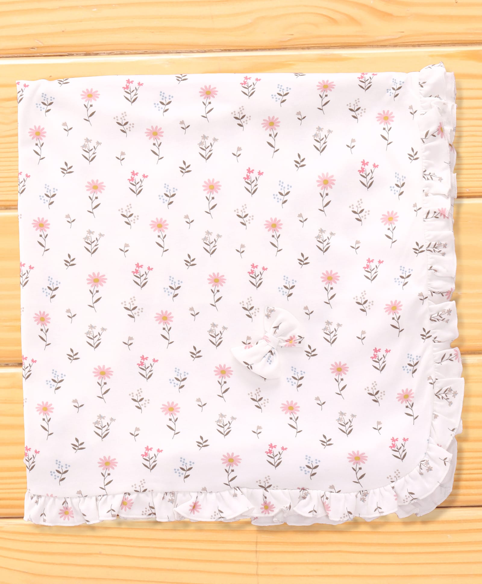 CUCUMBER Interlock Knit Towel With Floral Print L 80 x B 80 cm - White-image-24