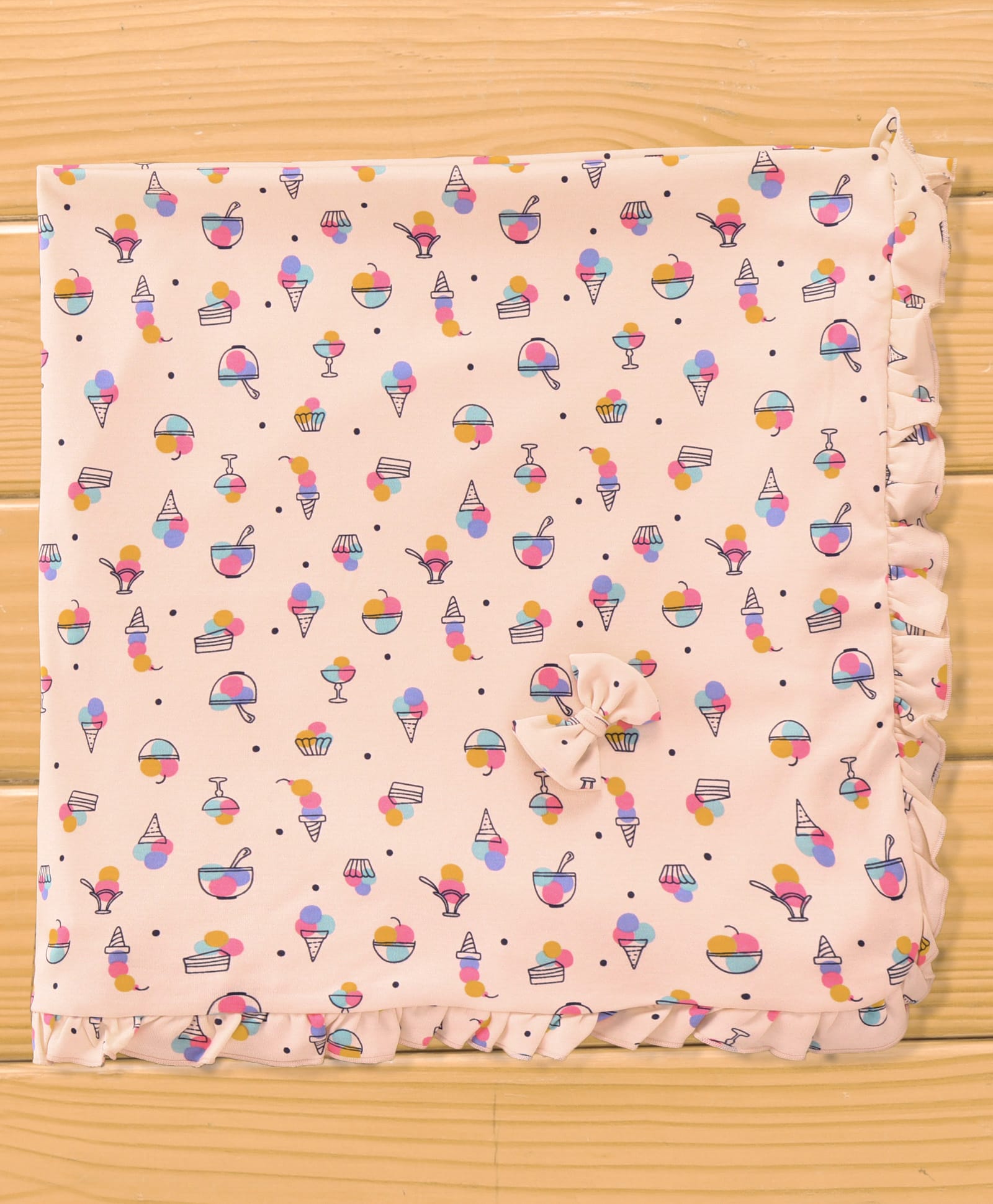 CUCUMBER Interlock Knit Towel With Ice Cream Print L 81.5 x B 80 cm - Peach-picture-32