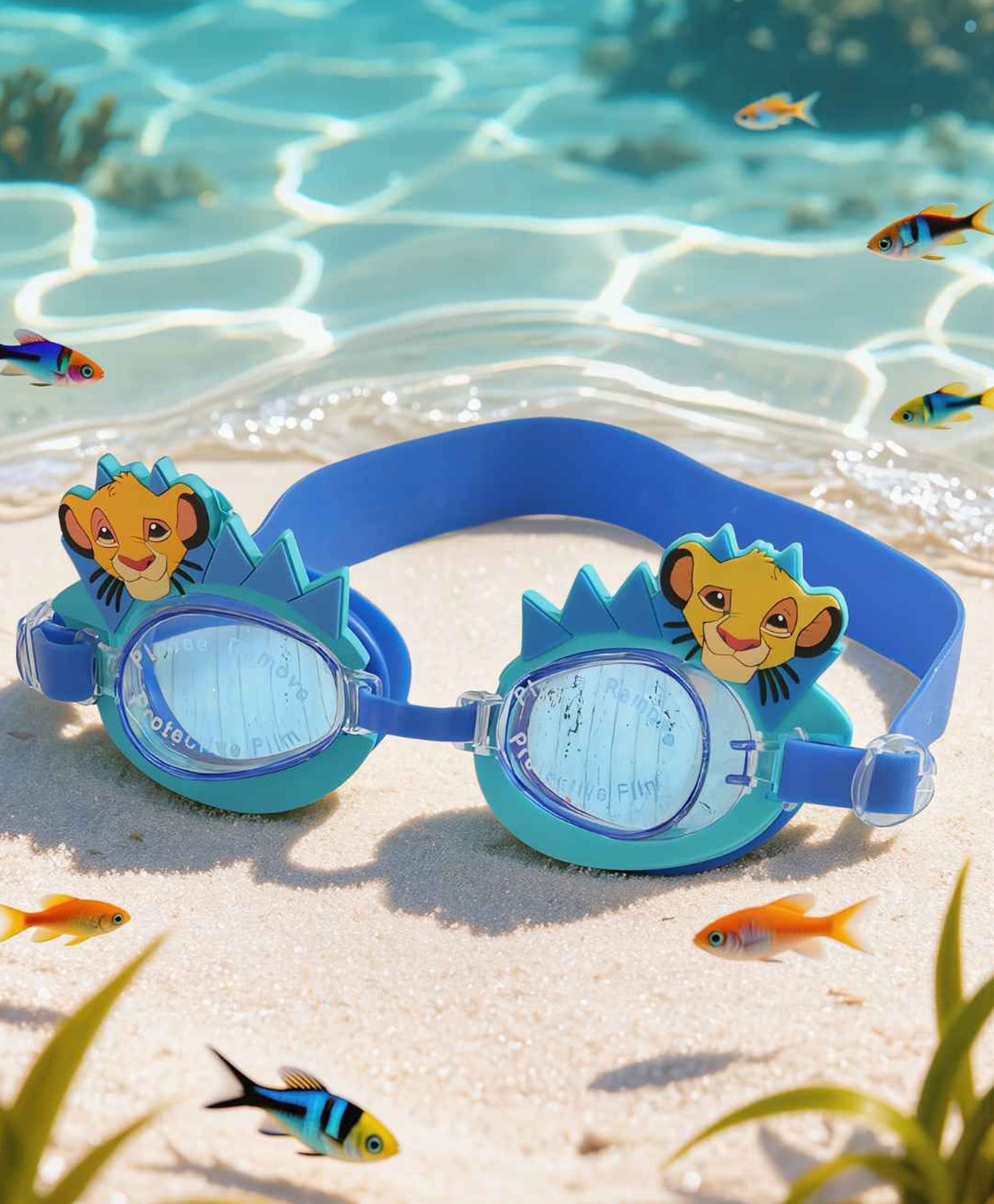 Disney by Yellow Bee Simba Swimming Goggles with 3D Lion King Design for Boys- 1 Piece, Blue-image-32