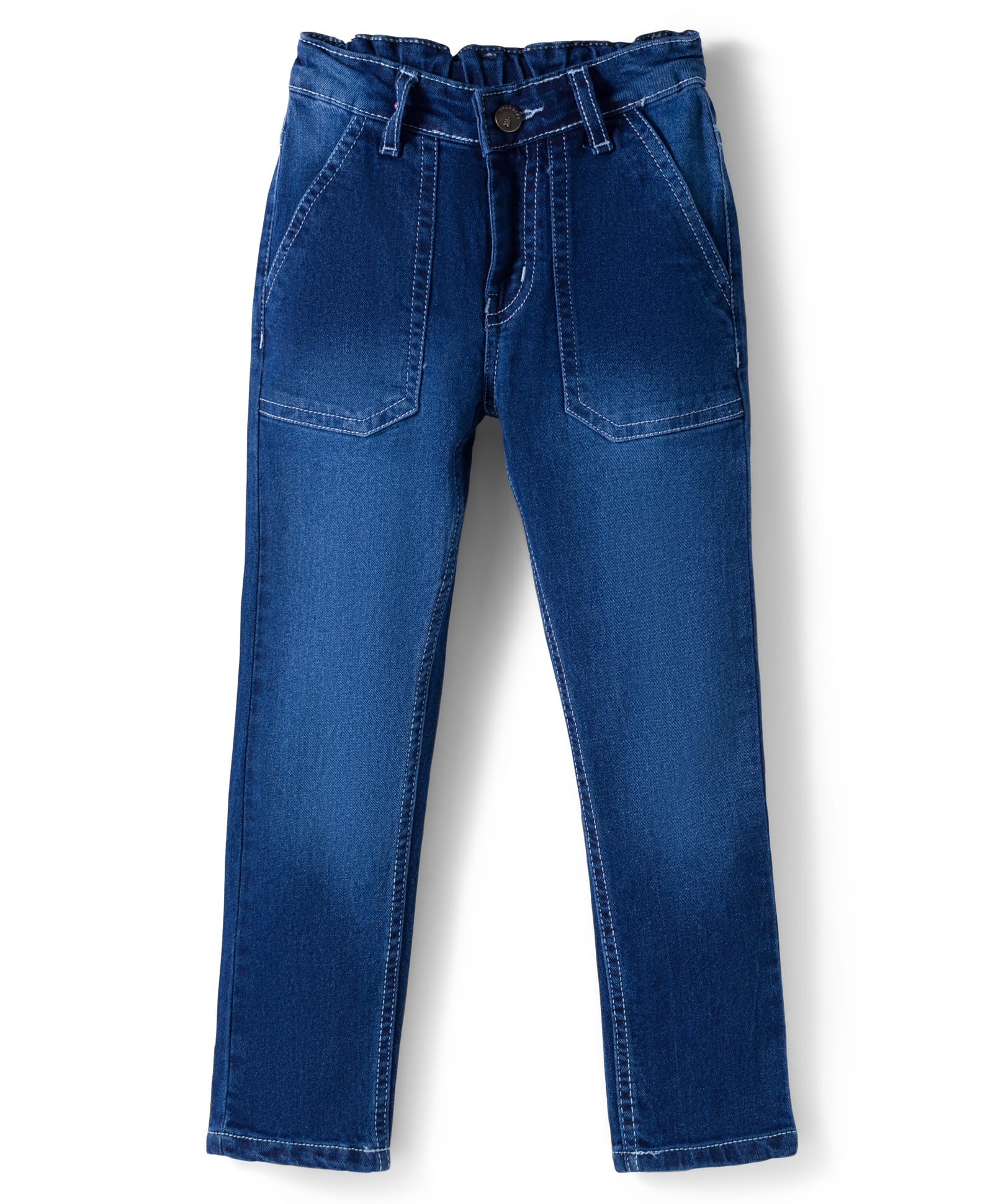 Pine Kids Denim Woven Full Length Washed Jeans - Navy Blue-picture-19