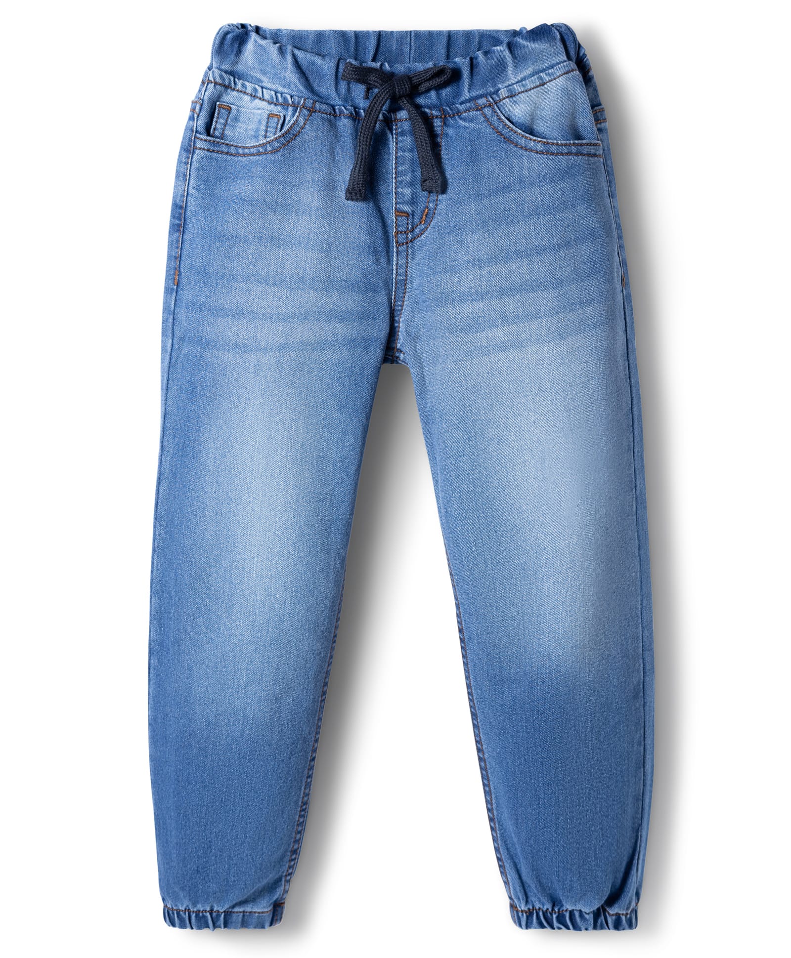 Pine Kids Denim Woven Full Length Washed Jeans - Blue-picture-10