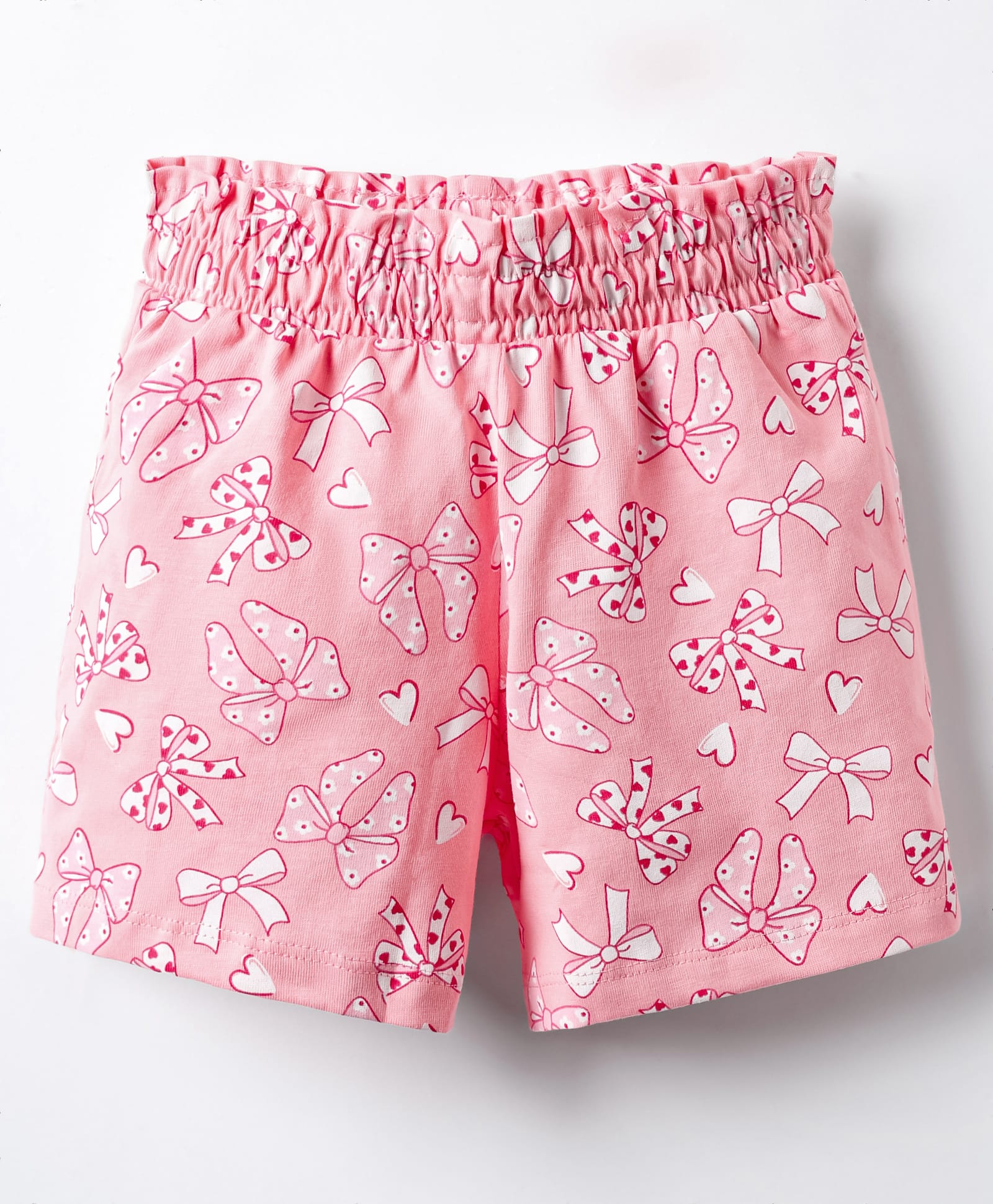 CUCUMBER Sinker Knit Above Knee Length Shorts With Bow Print - Pink-picture-18