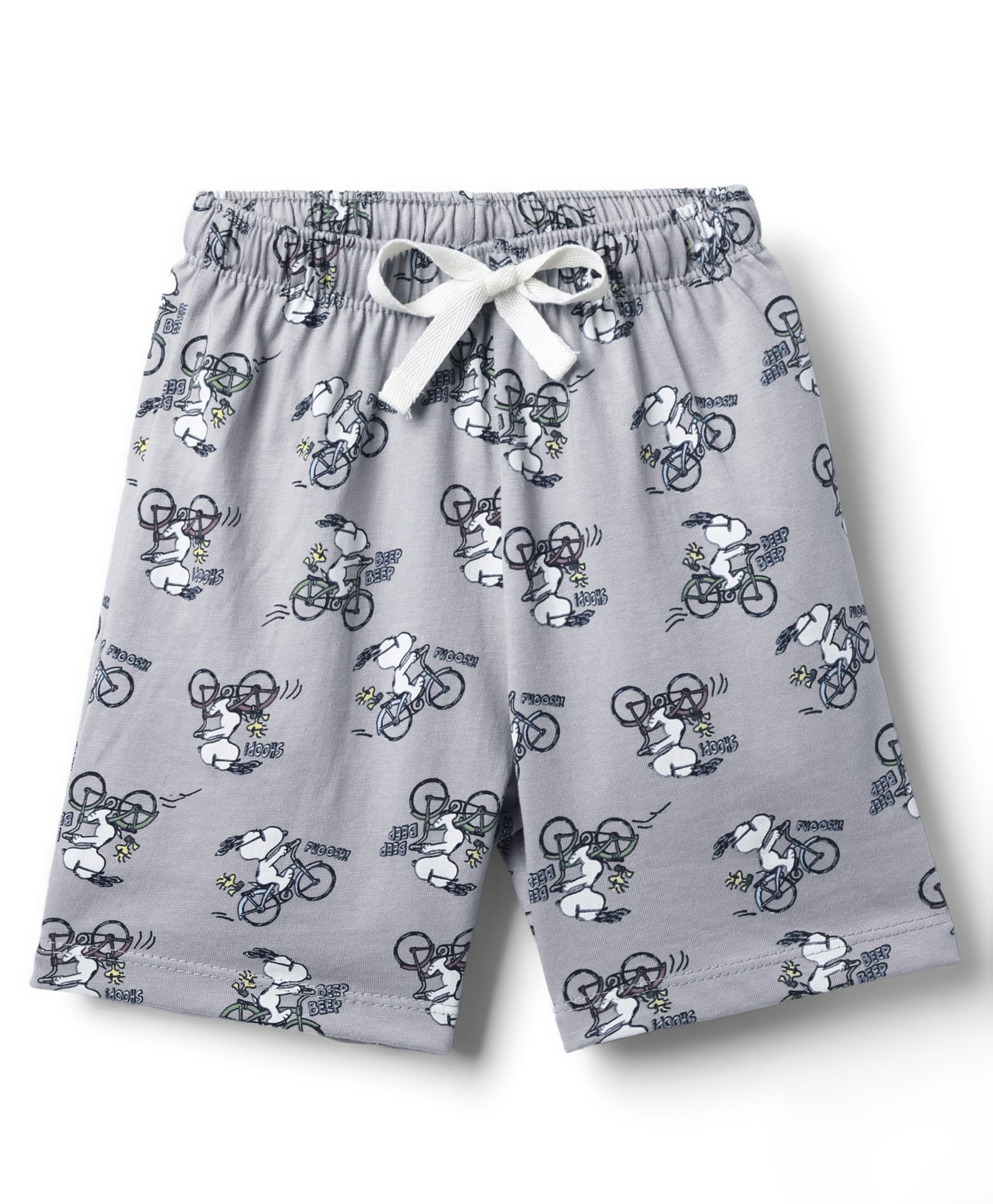 CUCUMBER Sinker Knit Above Knee Length Shorts With Snoopy Print - Grey-image-28