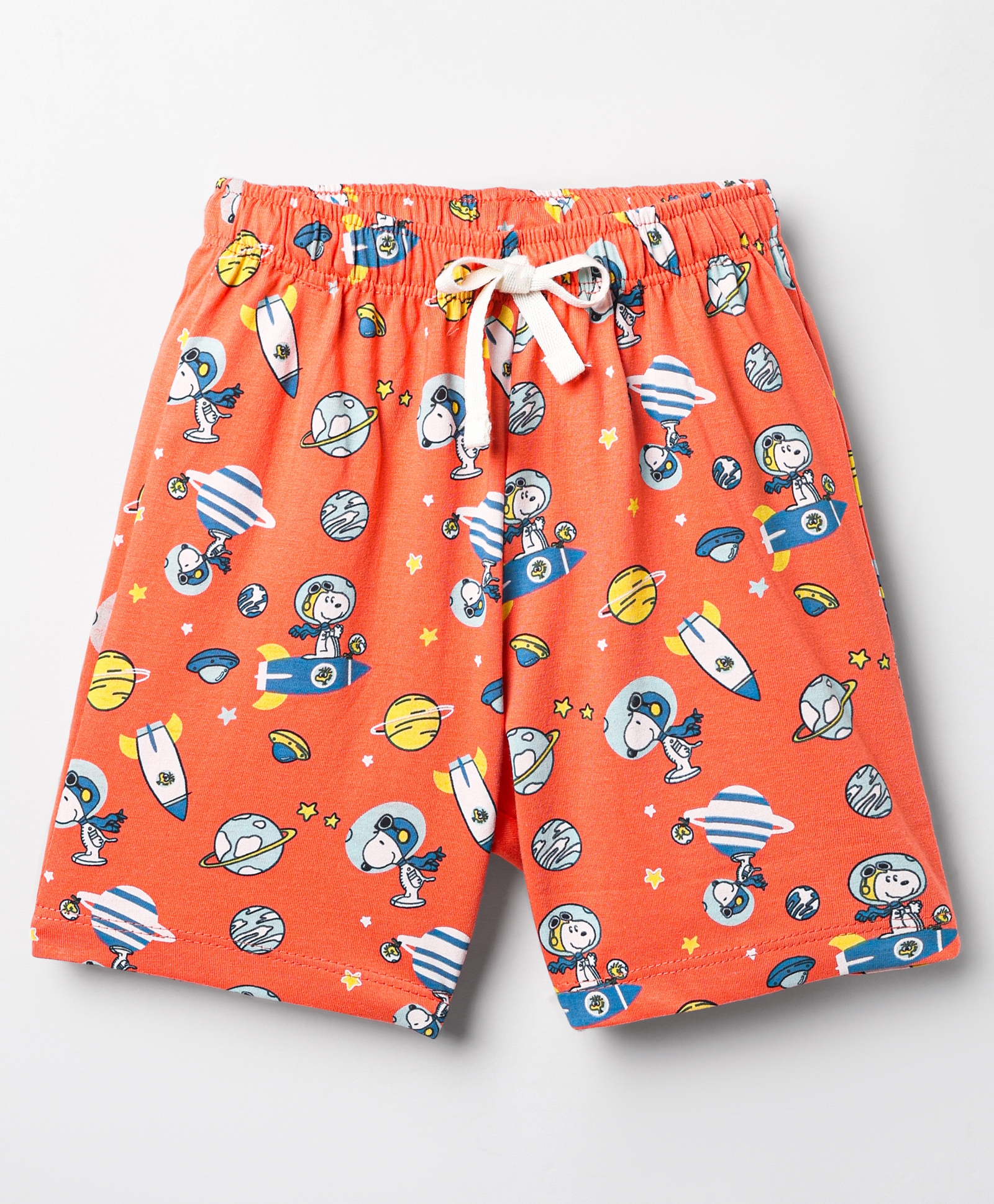CUCUMBER Sinker Knit Above Knee Length Shorts With Snoopy Print - Red-picture-28