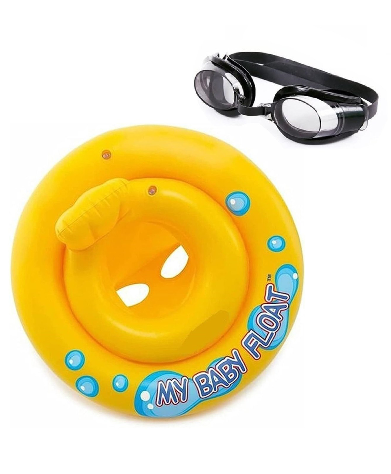 Enorme Swimming Pool Baby Float Ring Tube with Adjustable Swimming Goggles-image-5
