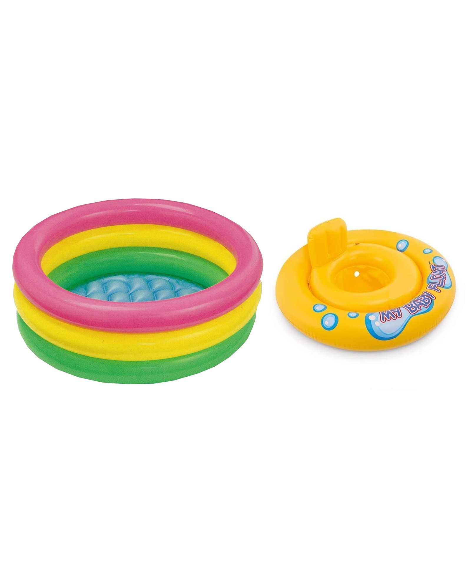 Enorme 2 FT Inflatable Swimming Water Pool Bath Tub with Baby Float Ring for Kids-picture-16