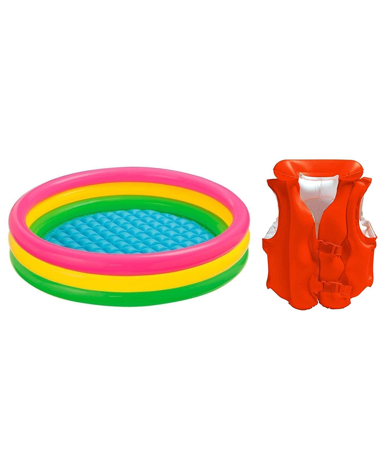 Enorme Inflatable 3 Feet Swimming Water Pool Bath Tub with Swim Vest Life Jacket for Kids-picture-10