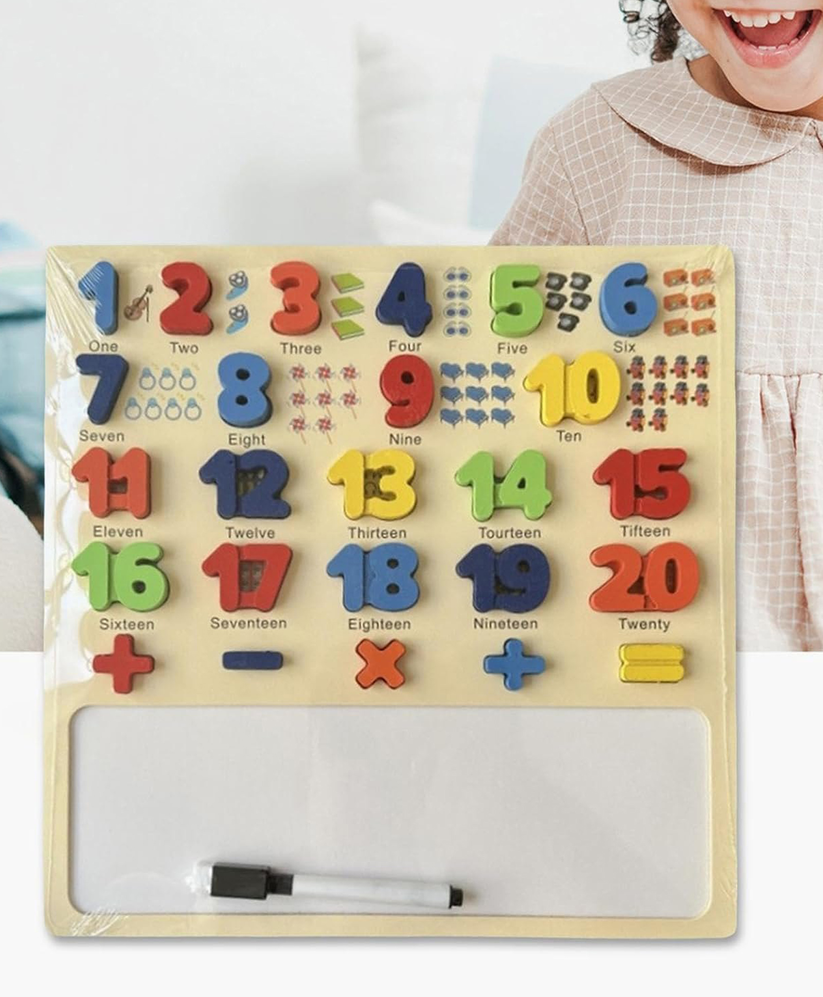 Zyamalox Wooden Number Learning Board With Whiteboard and Number-shaped Cutouts to Teach Children About Numbers, Early Education Toy for Preschoolers, Interactive Learning Tool for Kids-image-46
