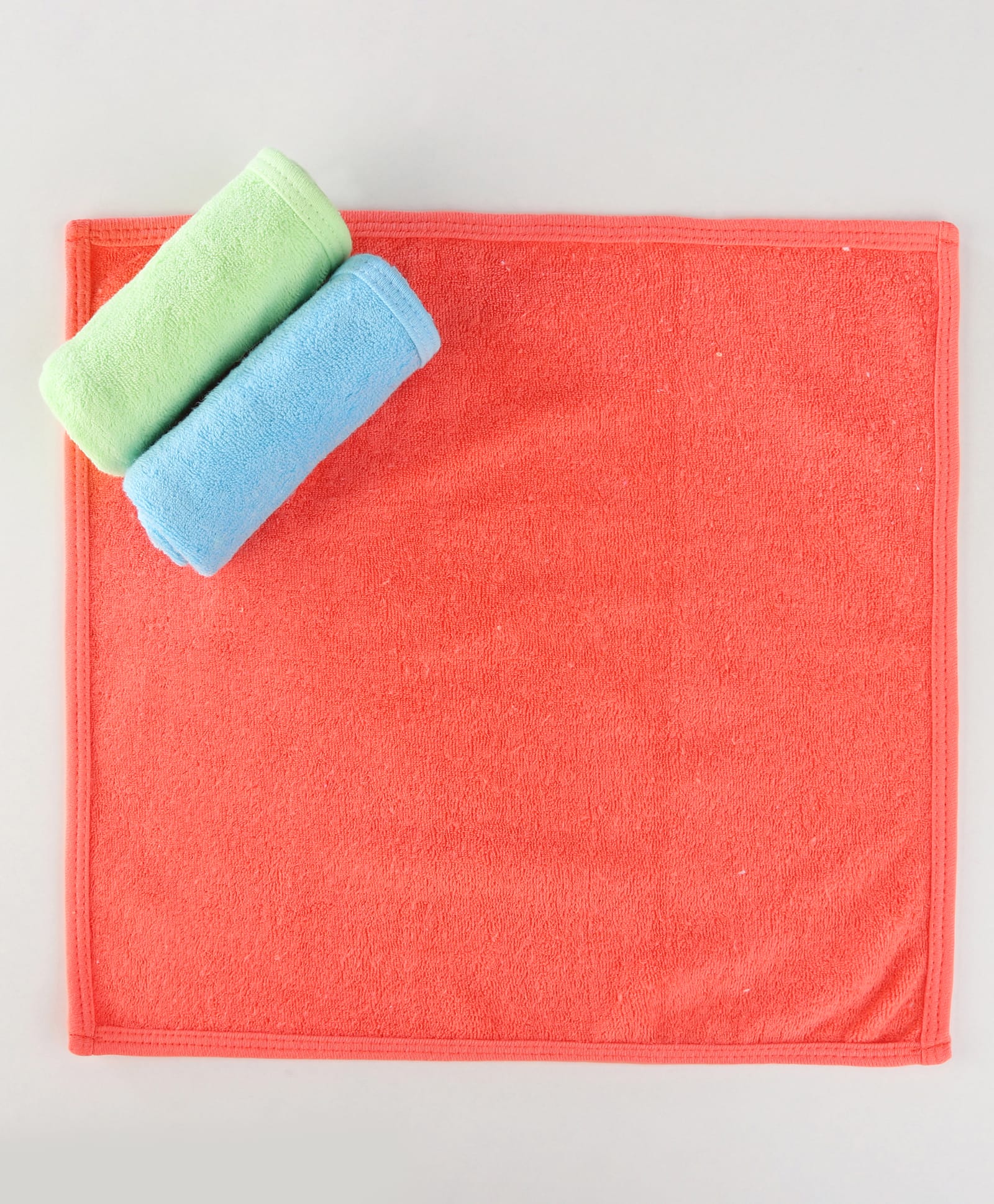 Pink Rabbit Terry Knit Hand & Face Towels Pack of 3 L 30.5 x B 30.5 cm -Blue Green & Rust Orange-image-24