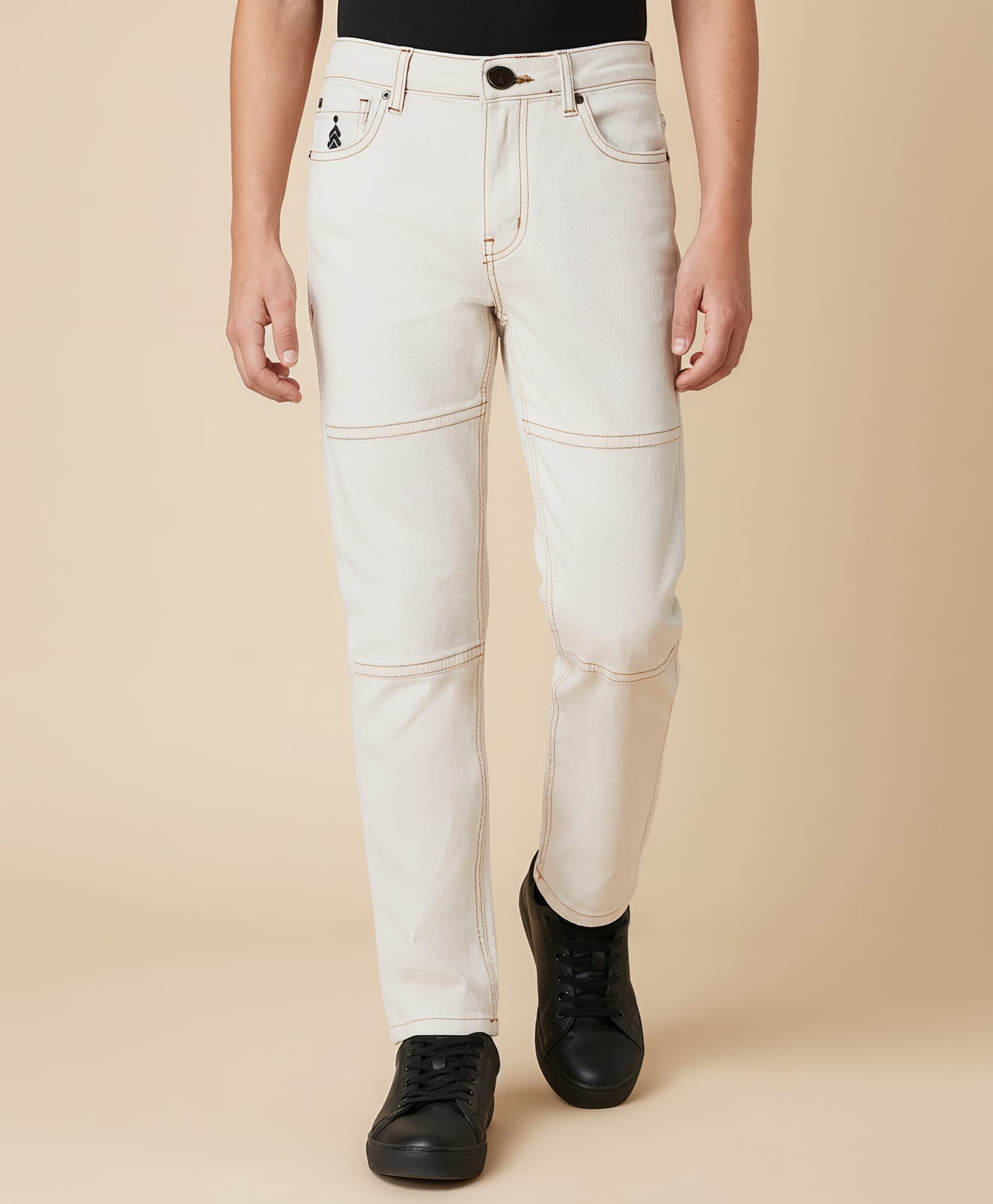 Pine Kids Denim Woven Full Length Solid Coloured Cut & Sew Jeans - White-picture-18
