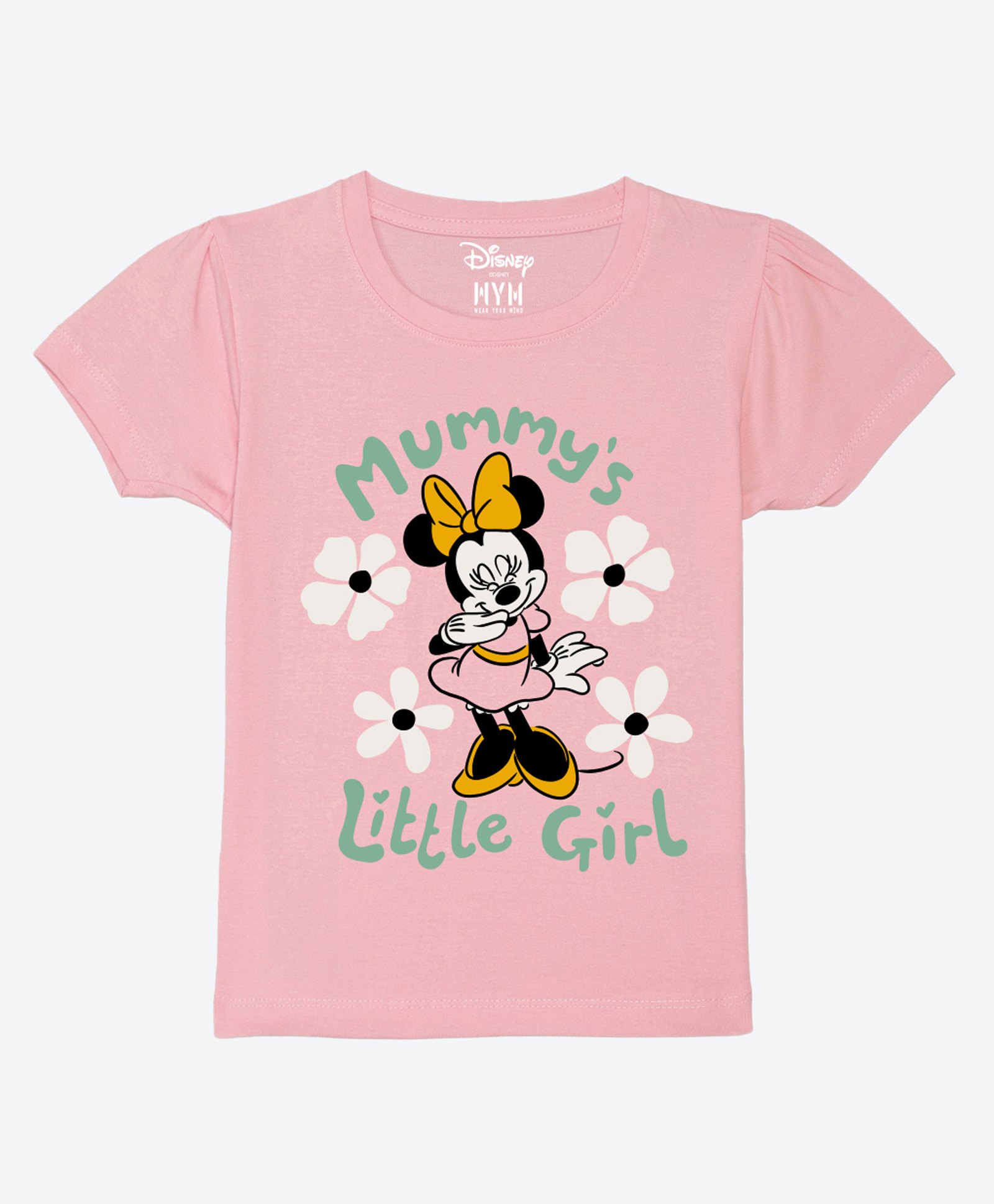 Wear Your Mind Cotton Disney Mickey & Friends Featuring Half Sleeves Minnie Mouse Printed Tee - Pink-picture-22