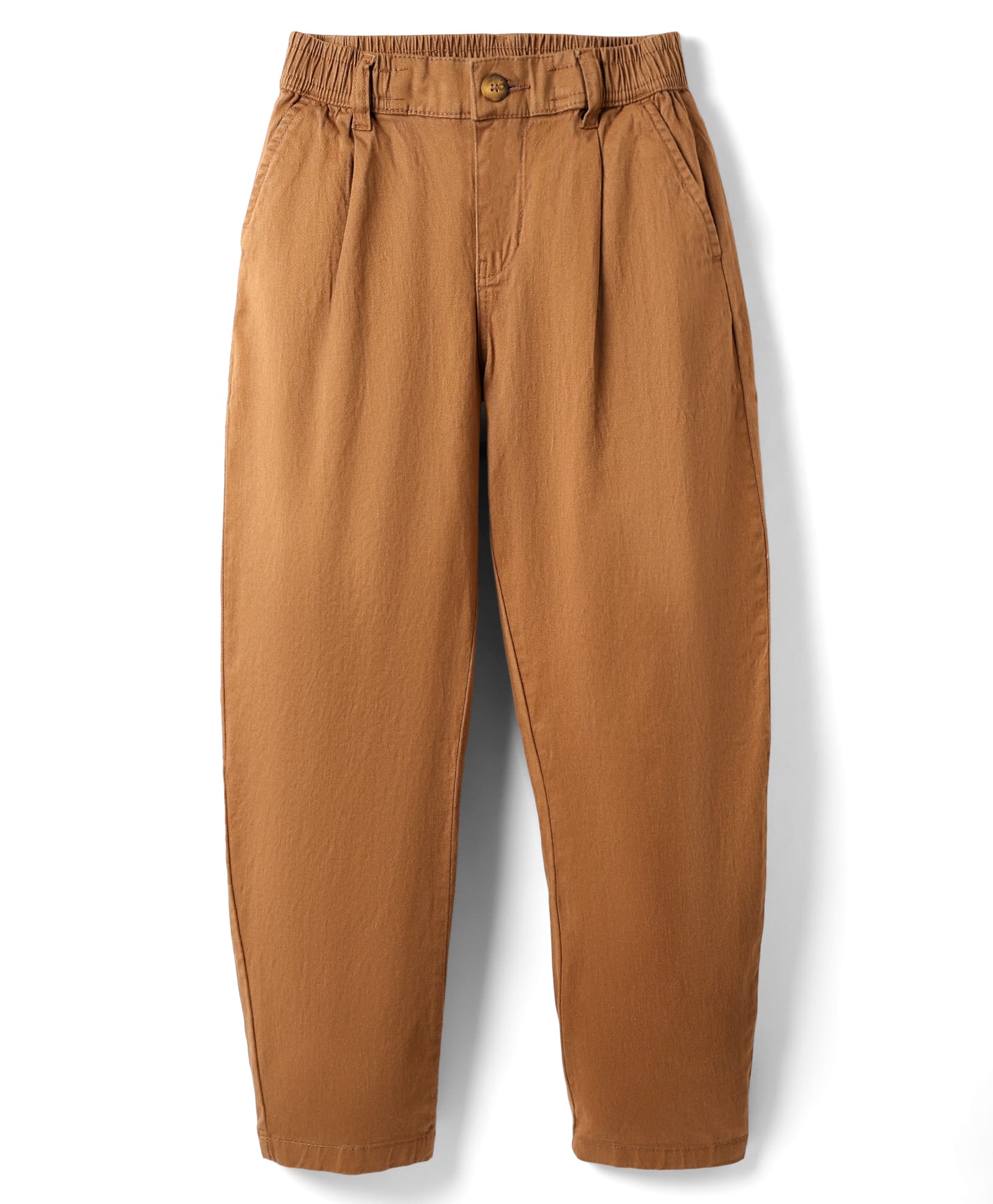 Primo Gino Cotton Lycra Woven Barrel Fit Solid Trouser - Tan-picture-11