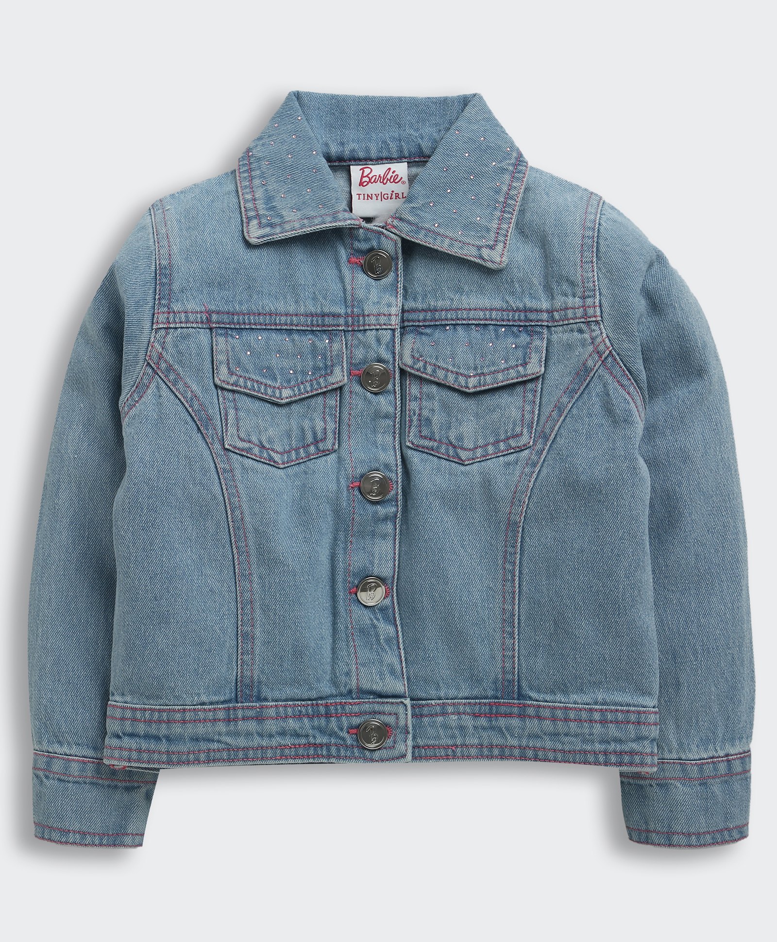 Barbie by Tiny Girl Cotton Full Sleeves Solid Pocket Detailed Jacket - Dark Blue-picture-42