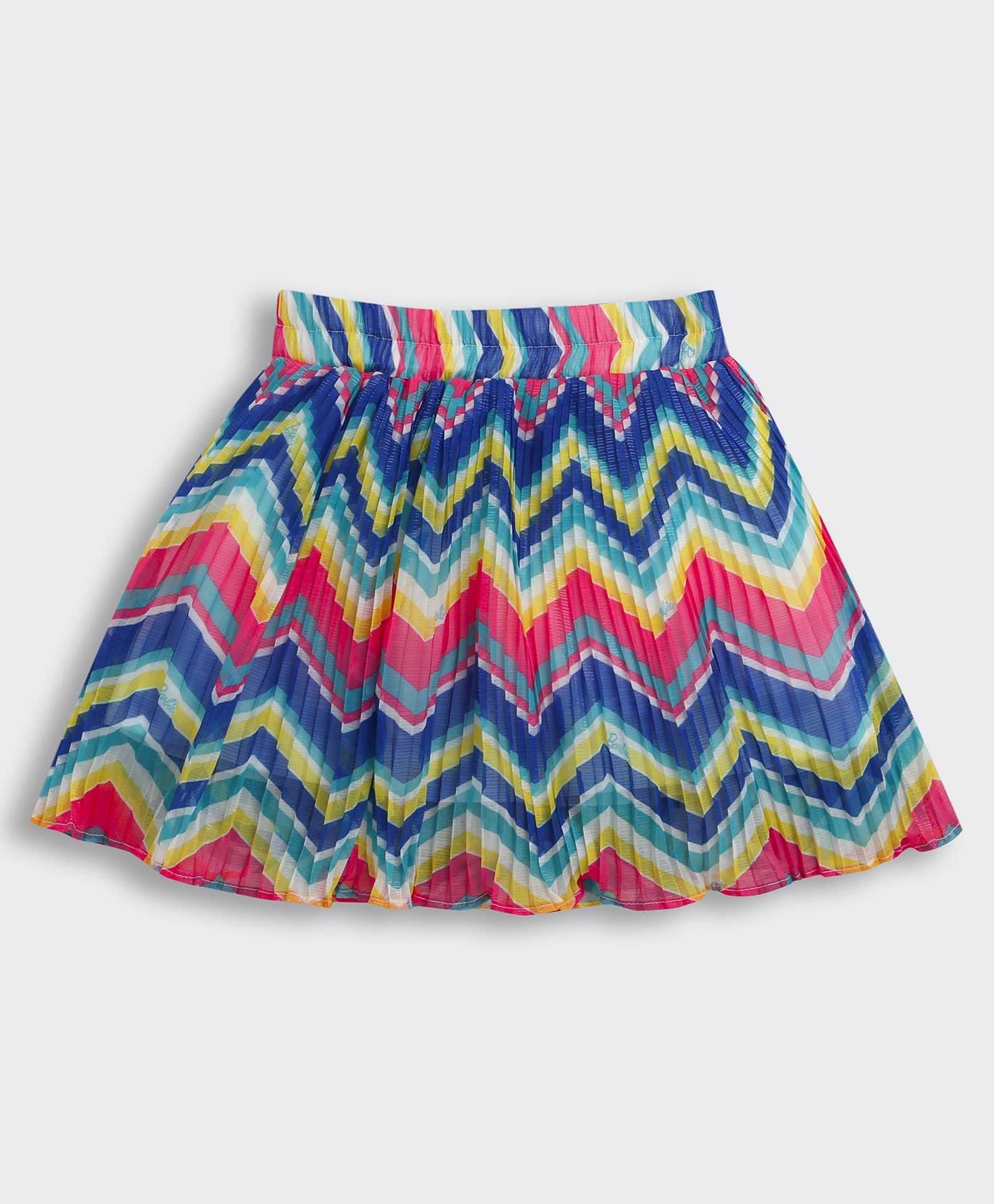 Barbie by Tiny Girl 100% Cotton Chevron Printed Pleated Skirt - Hot Pink-picture-18