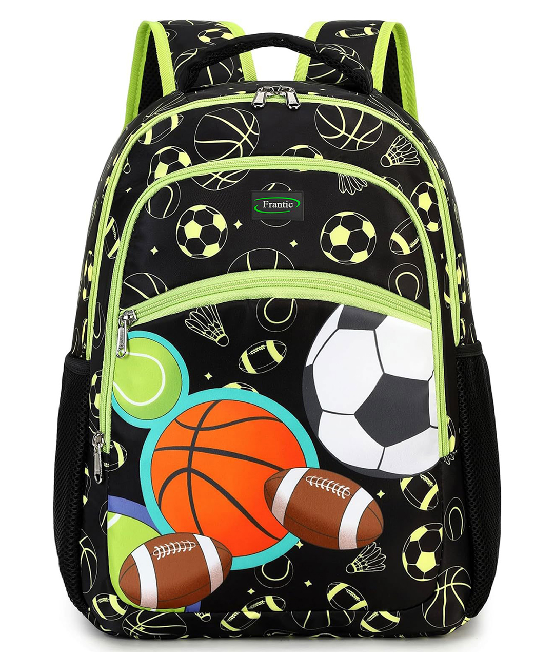 Frantic Premium Quality Black Multiple ball bag for Kids - Height 16 Inches