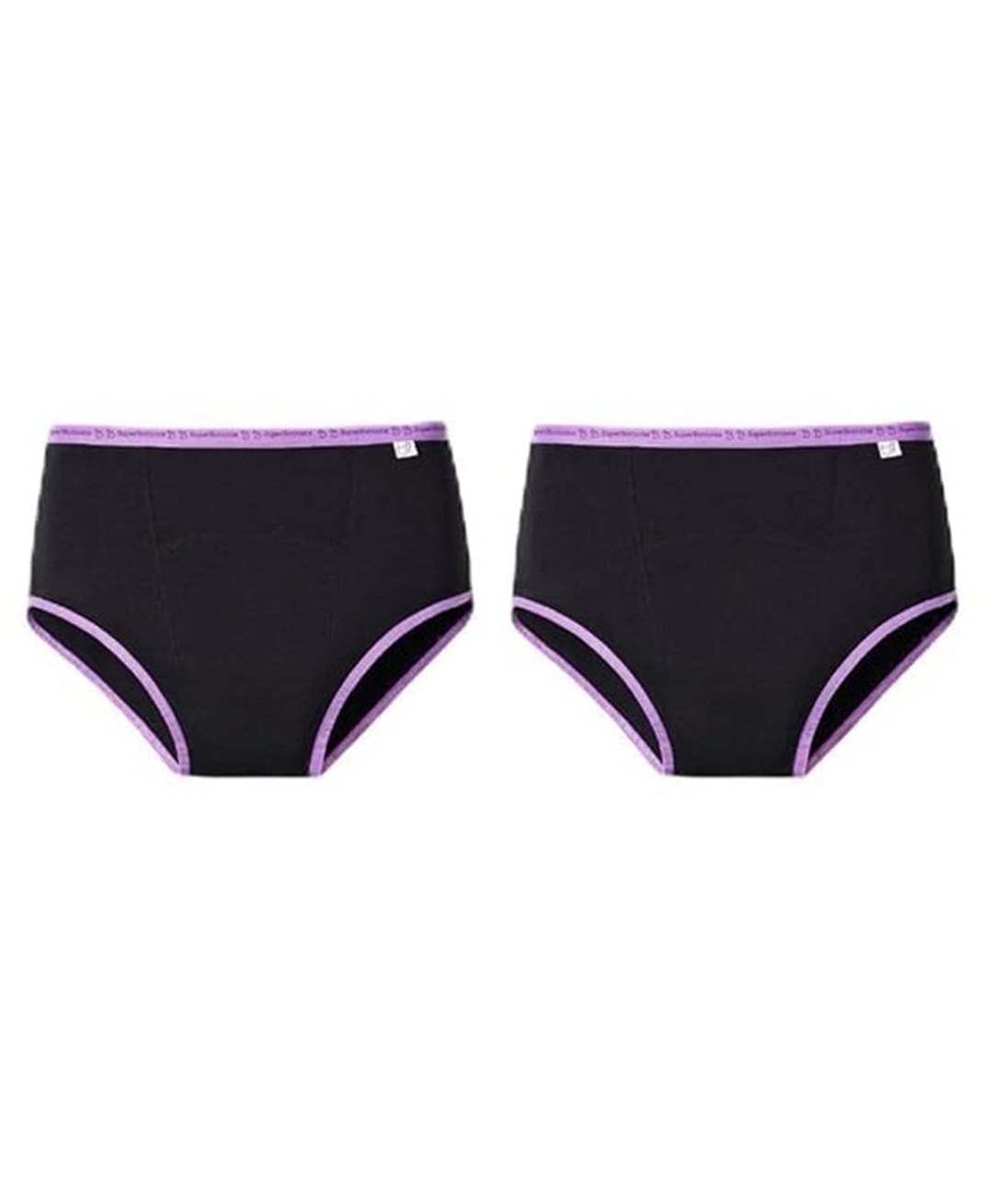 SuperBottoms Maxabsorb Bamboo Cotton Pack Of 2 Solid Stain Proof 8Hr Absorbent Period Panties - Black-picture-18