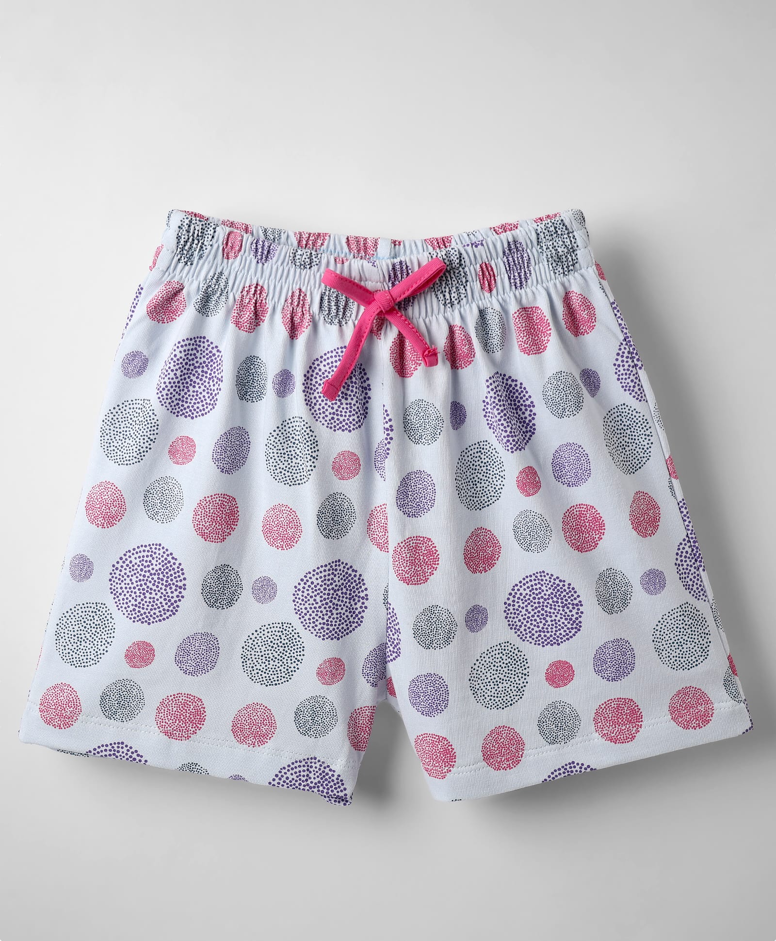 Evimo Single Jersey Knit Knee Length Shorts with Abstract Design - Light Blue-picture-22