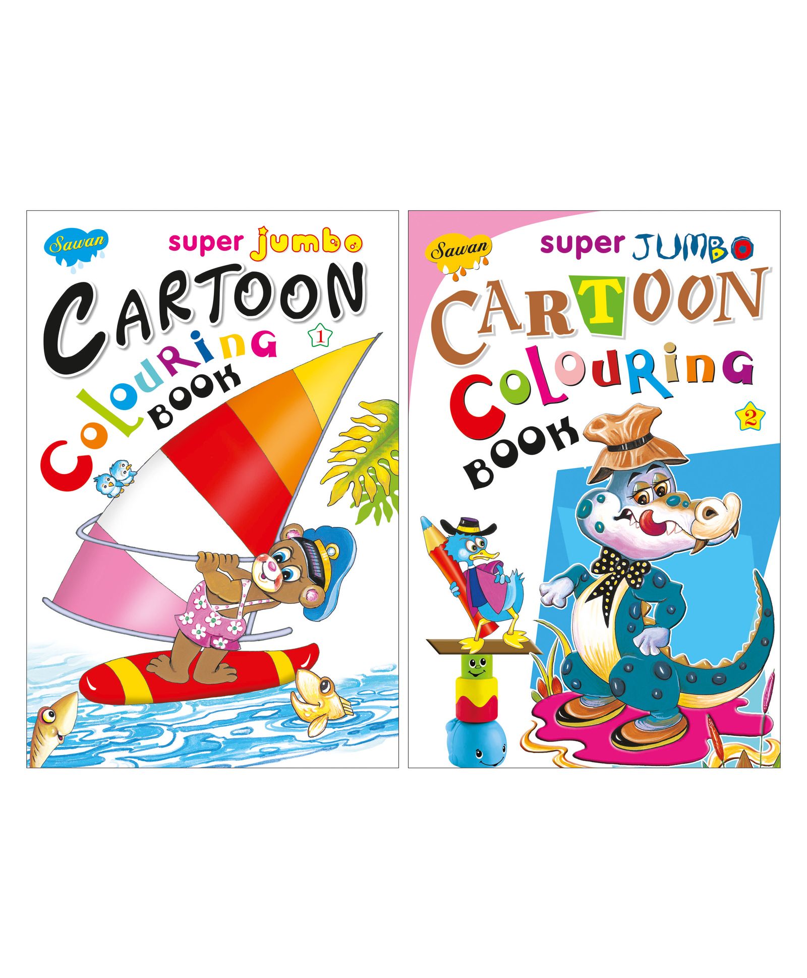 Sawan Super Jumbo Coloring Book Set of 2 - English-image-10