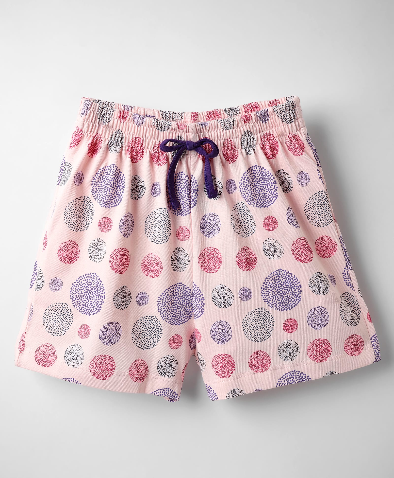 Evimo Single Jersey Knit Knee Length Shorts with Abstract Design - Pink-picture-26