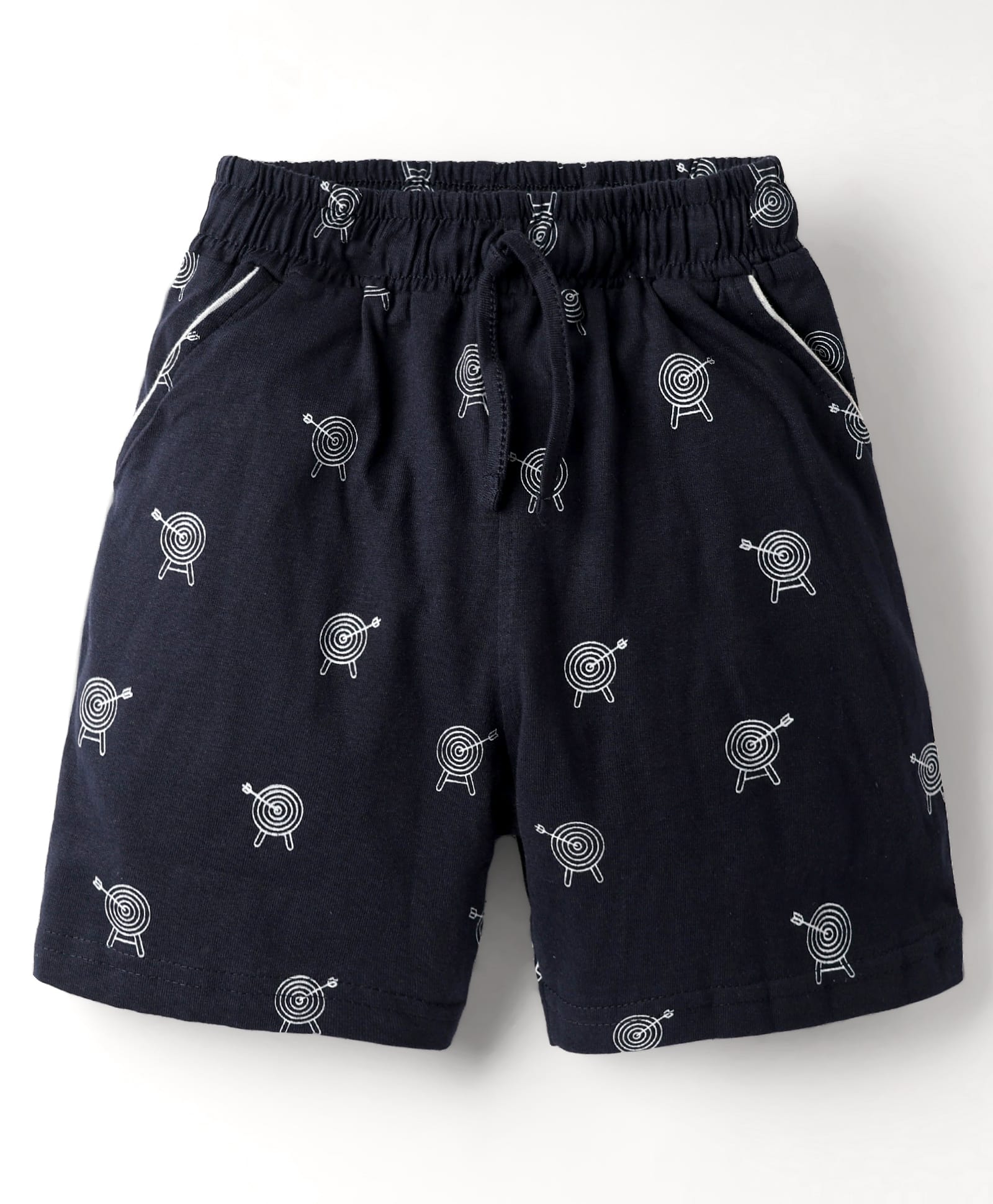 Evimo Single Jersey Knit Knee Length Shorts With Dart Board Print - Navy Blue-picture-29