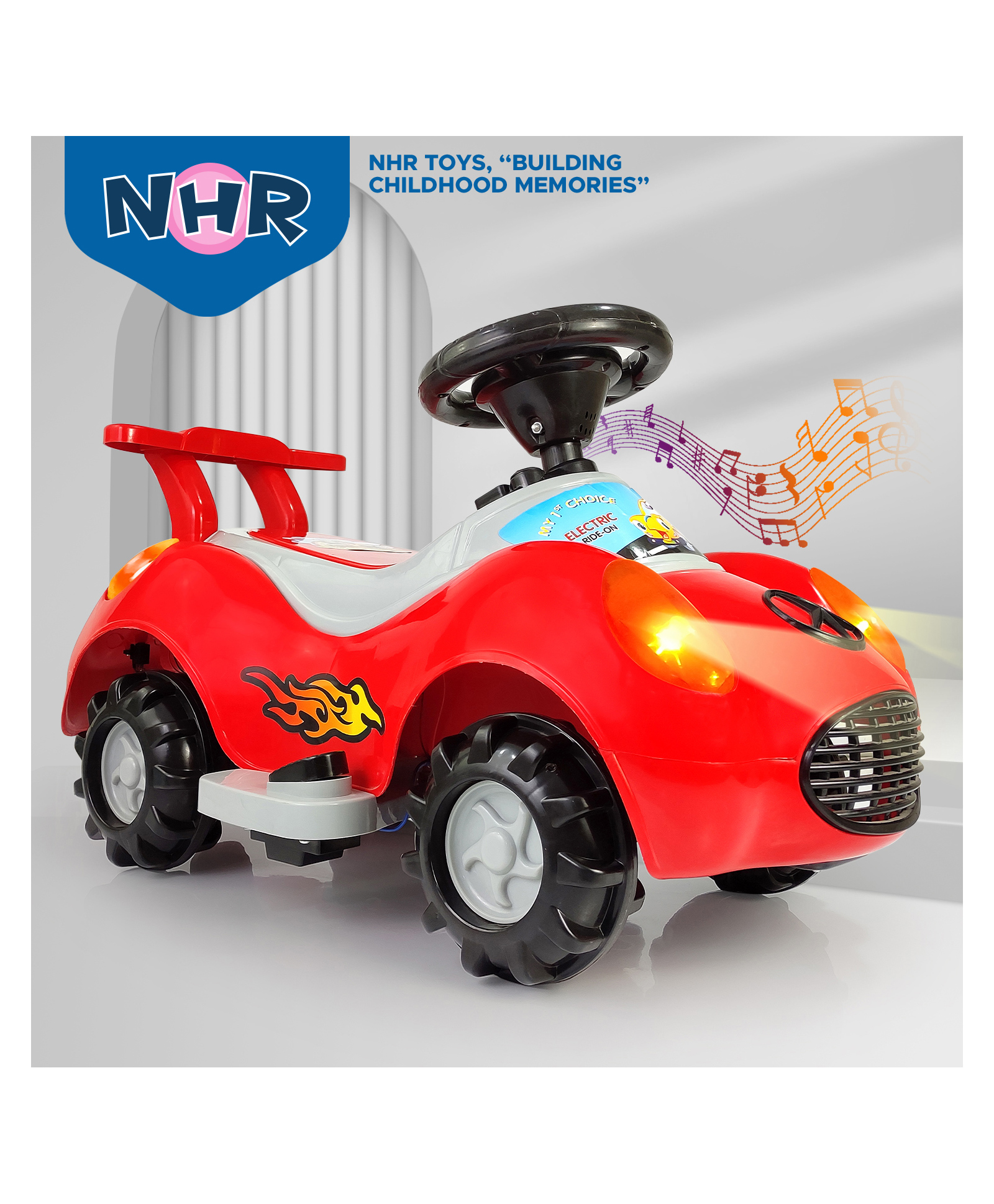 NHR Electronic Ride On Car with Advanced Music System and Lights | Kids Ride On With Strong Wheels, Smooth Steering, Accelerator, USB Port, Mic and Bluetooth | Ride On for Kids 3+ Years |Ride On Car-image-39