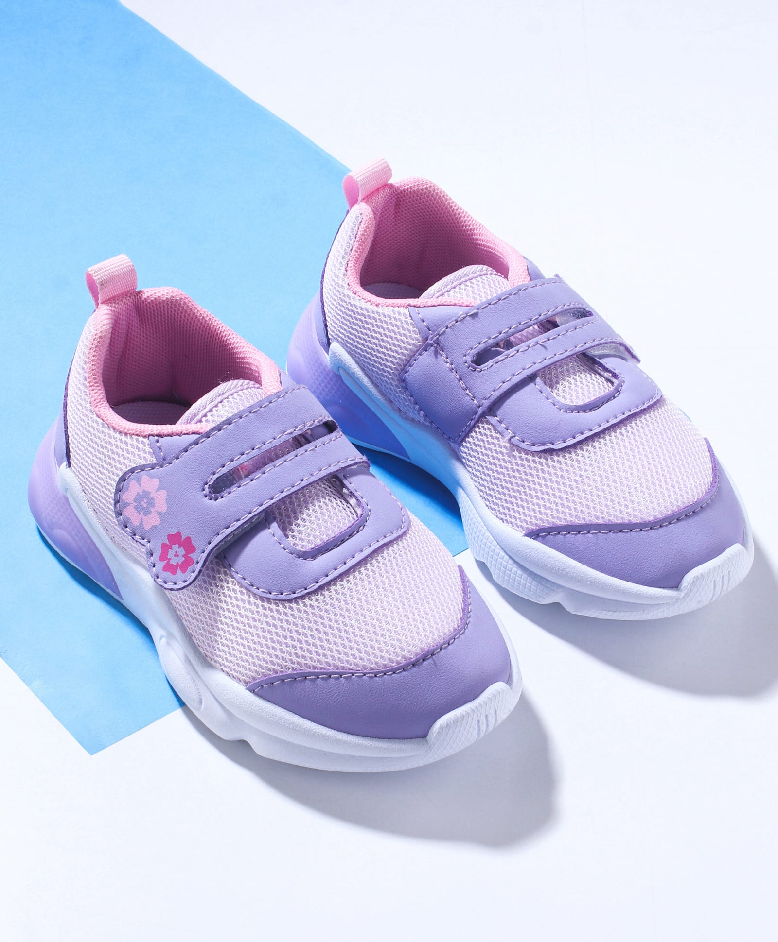 Cute Walk by Babyhug Sneaker Shoes With Velcro Closure & Floral Print - Purple-picture-16