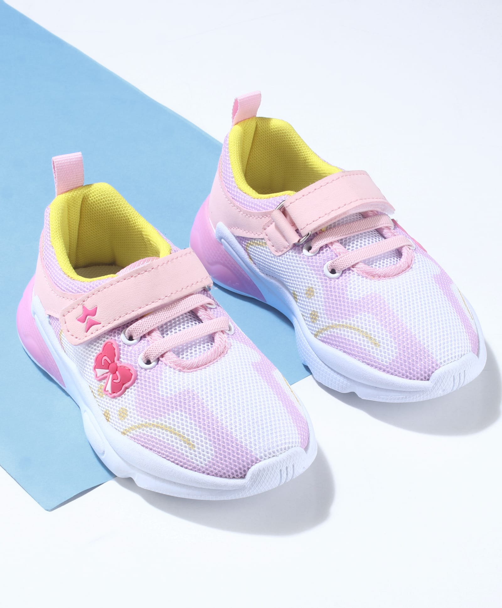 Cute Walk by Babyhug Velcro Closure Sneaker Shoes with Bow Patch - Pink-picture-28