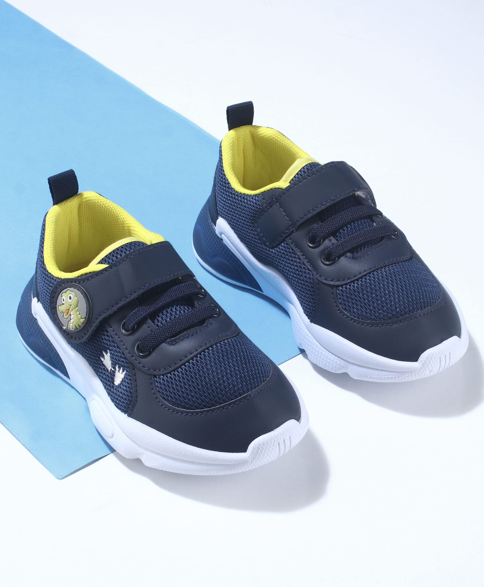 Cute Walk by Babyhug Sneaker with Velcro Closure & Dino Applique - Navy Blue-picture-26