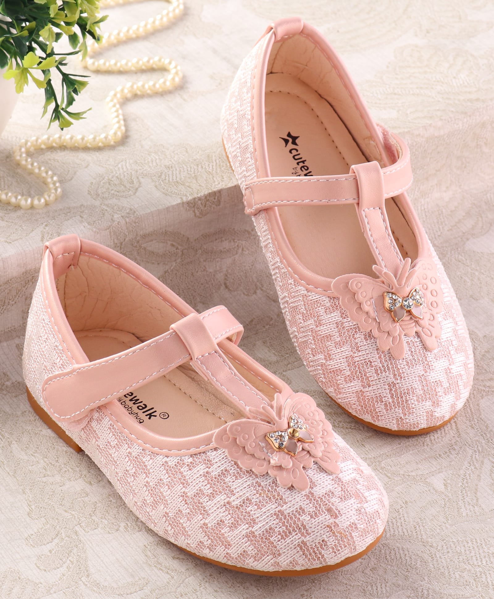 Cute Walk by Babyhug Ballerina With Velcro Closure & Butterfly Applique - Pink-image-31