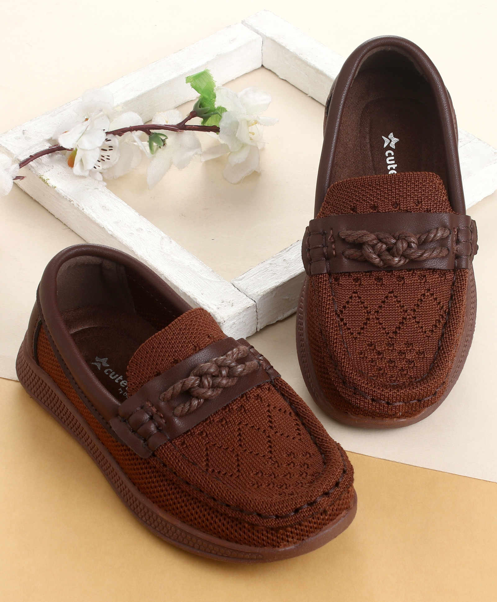 Cute Walk by Babyhug Slip On Solid Loafer - Brown-picture-13