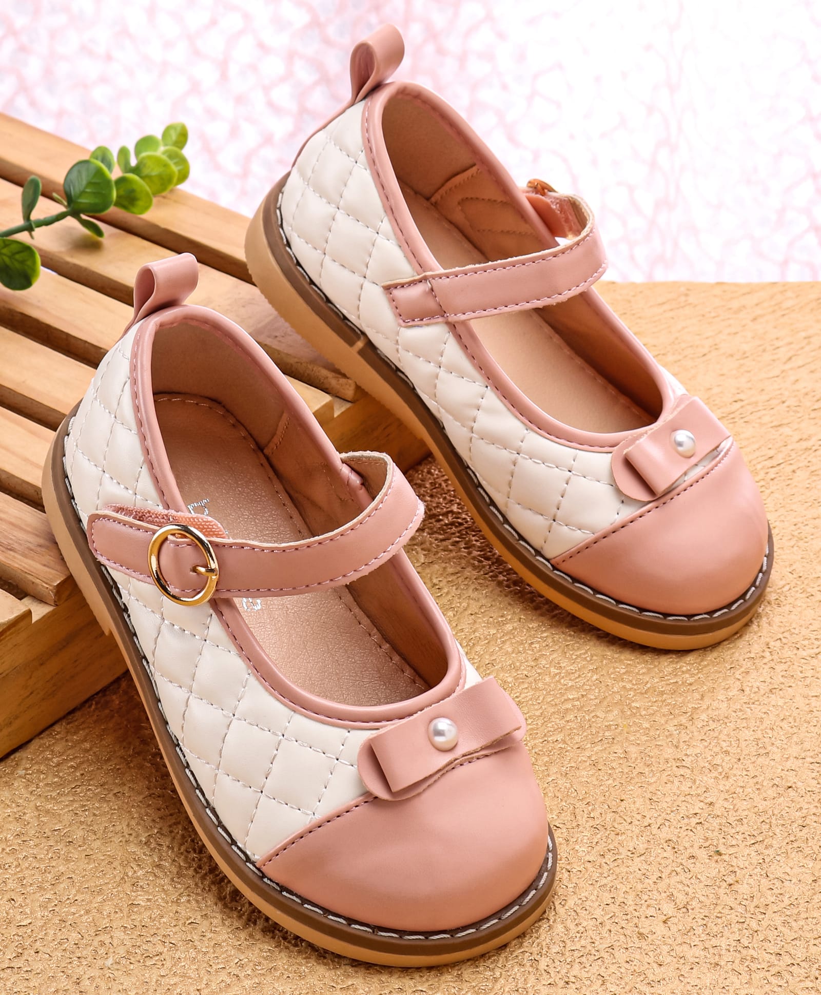 Babyoye Velcro Closure Closed Toe Ballerina - Pink-image-17