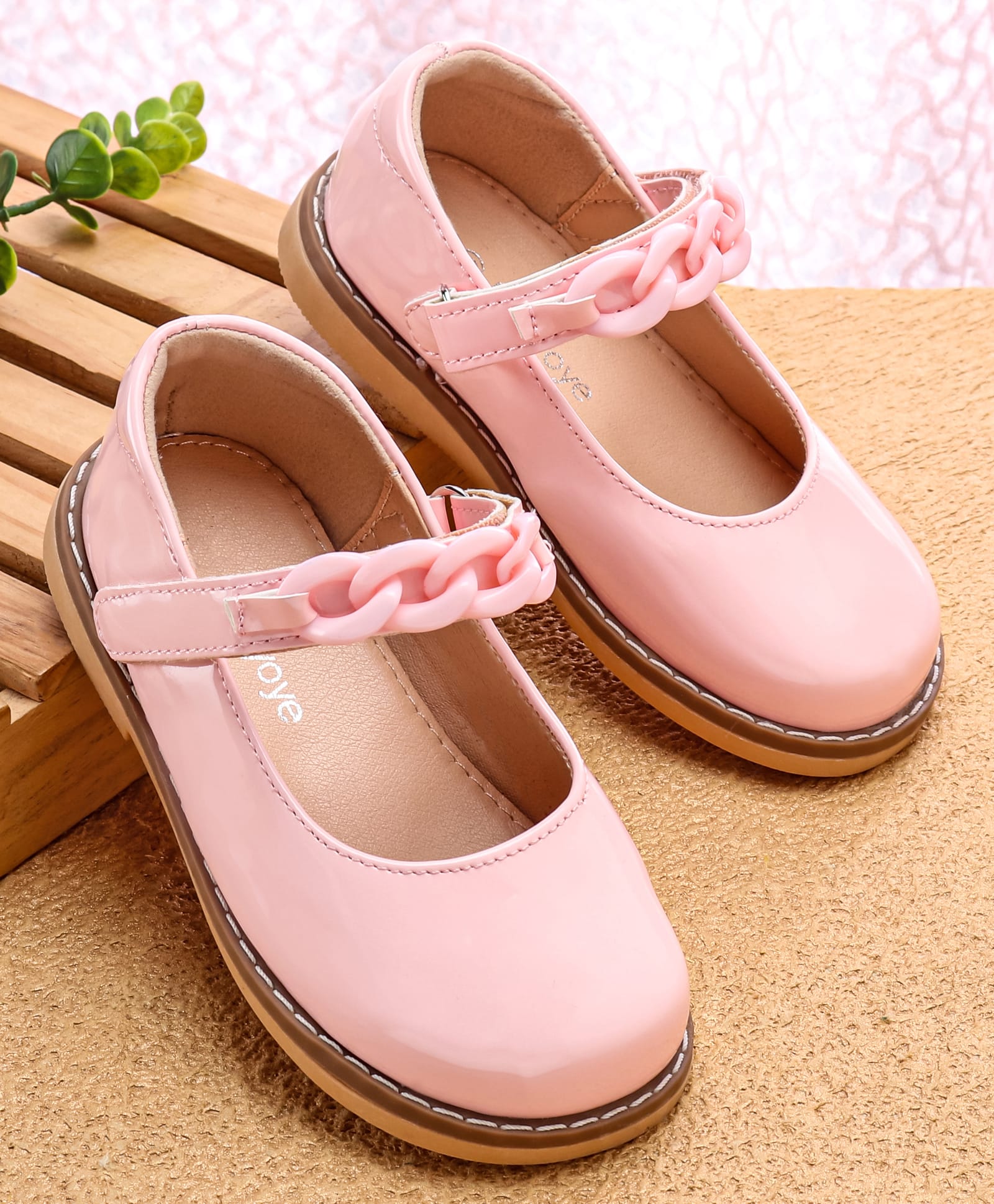 Babyoye Velcro Closure Solid Ballerina - Pink-image-15
