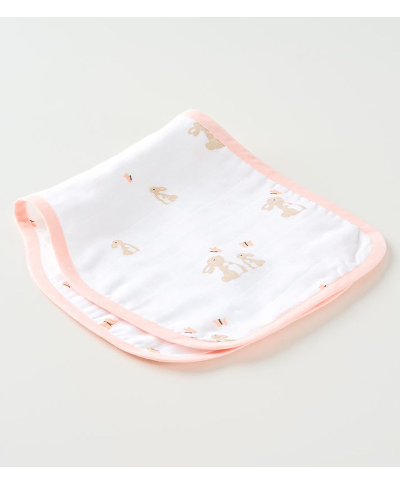 Aariro Organic Cotton Burp cloth Honey Bunny - Pink-picture-7