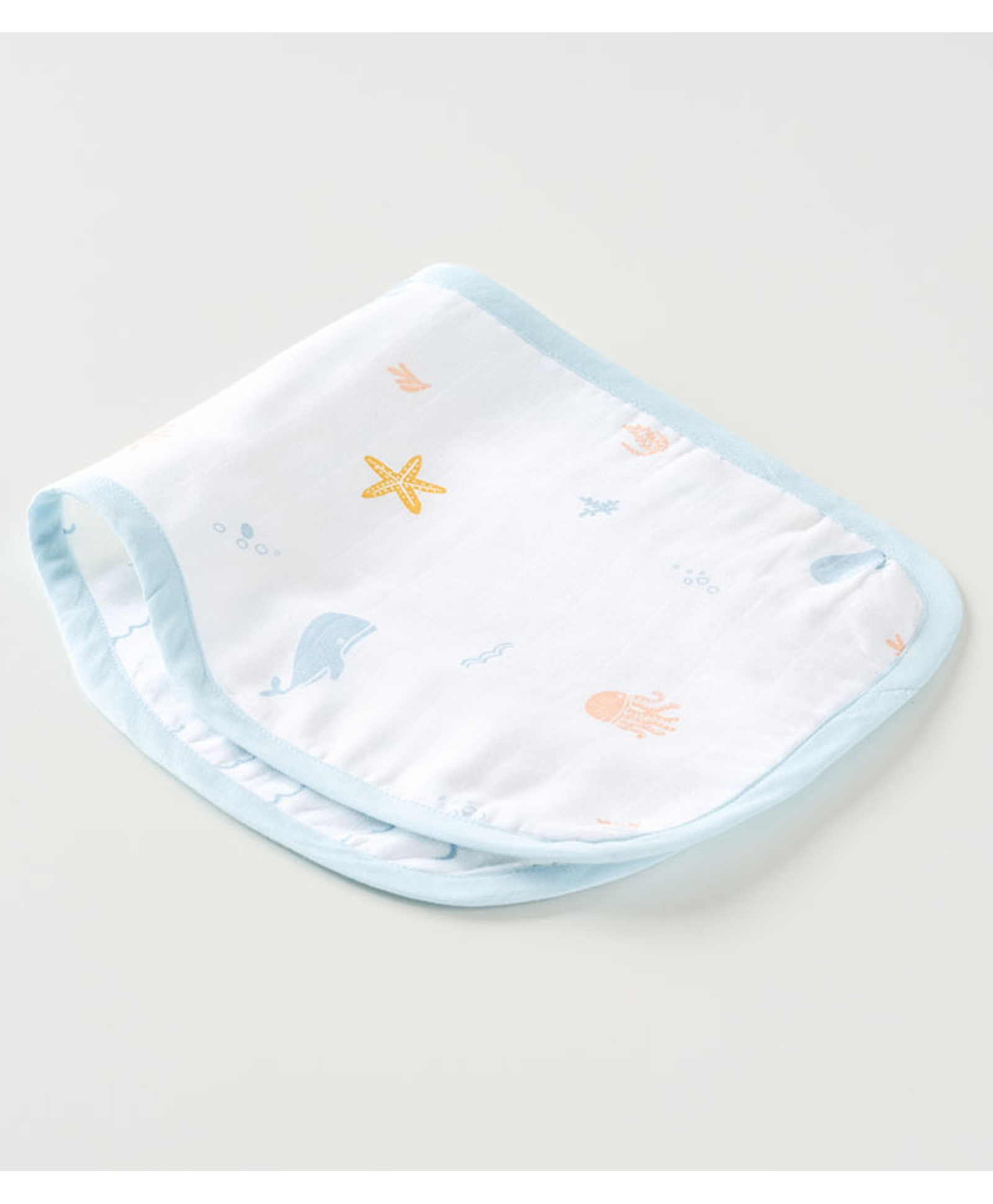 Aariro Organic Cotton Burp cloth Under the Sea - Light Blue-picture-6