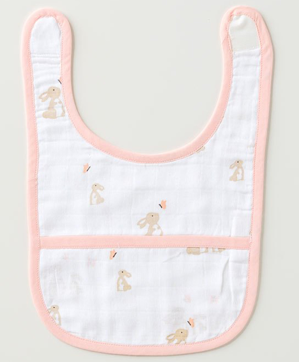 Aariro Organic Cotton Classic Muslin Bib Honey Bunny-picture-24