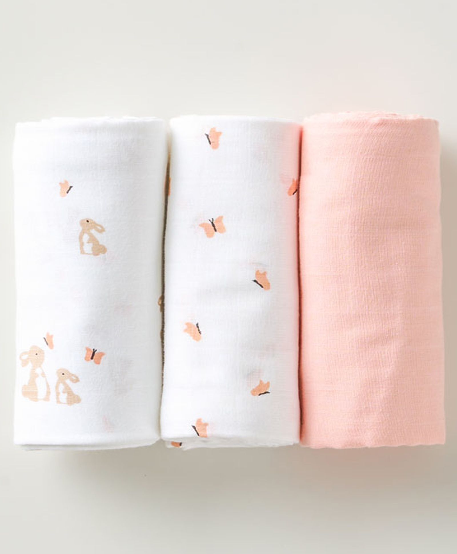Aariro Organic Cotton Muslin Swaddle Honey Bunny (Set of 3)-picture-21