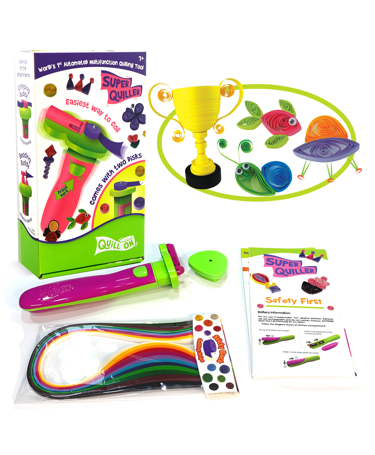 Quill On Super Quiller - Green & Pink-picture-24