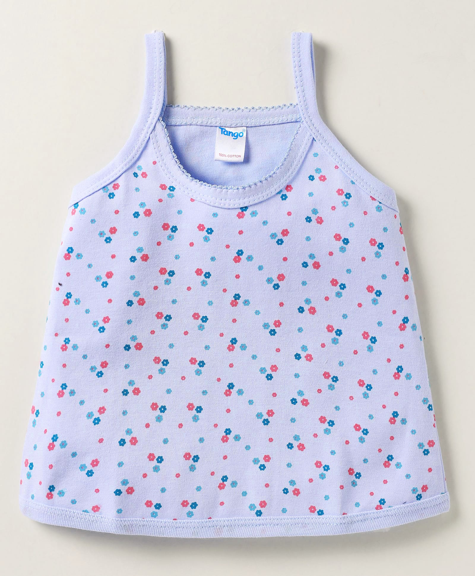 Tango Interlock Knit Sleeveless Slip with Floral Print - Light Blue-picture-15
