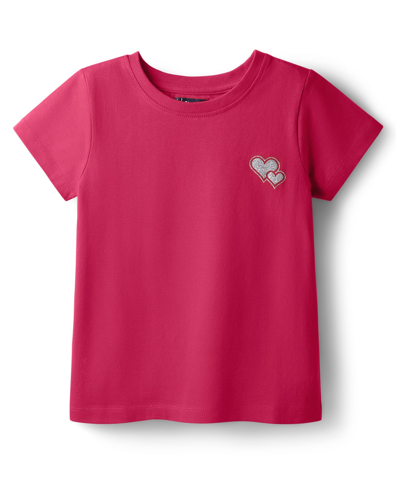 Pine Kids Cotton Knit Half Sleeves T-Shirt With Heart Print - Red-picture-13