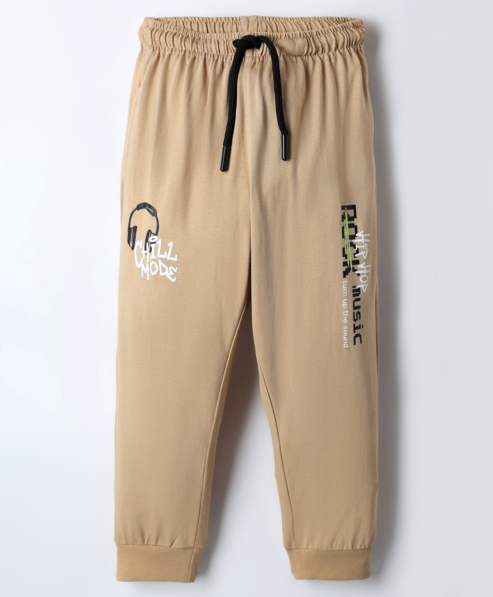 Smarty Boys Sinker Knit Lounge Pant With Text Print - Khaki-image-25