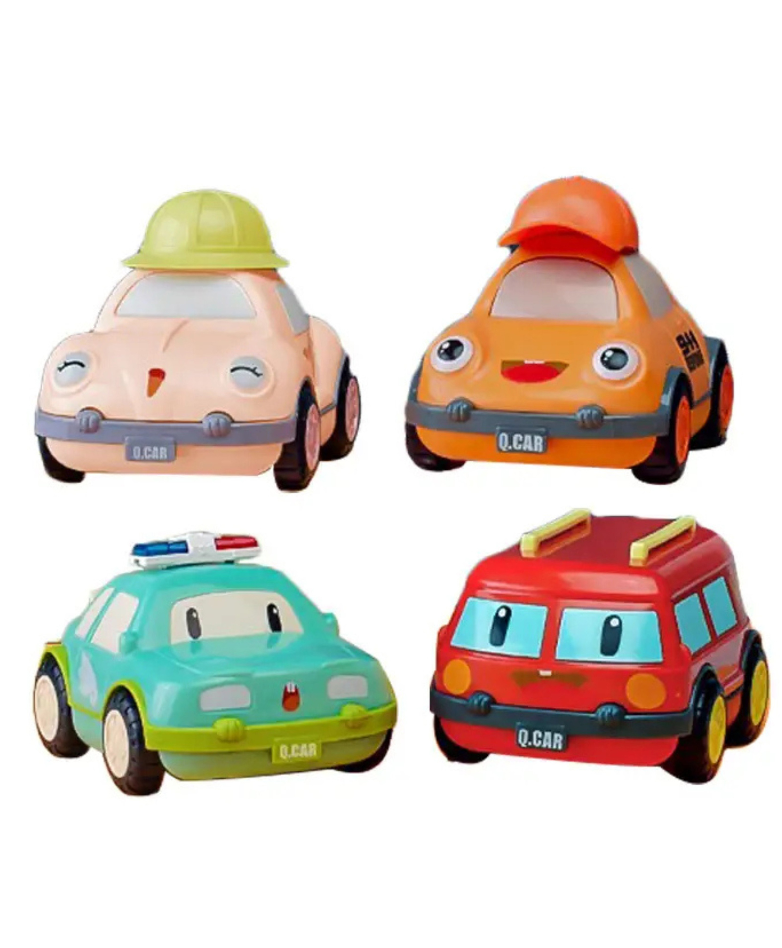YAMAMA Unbreakable Automobile Vehicle Set Toys Toddler Small Cartoon Mini Toys For Kids Friction Power Cars Set for Kids Fun Entertainment Kids Toys Cartoon Car Inertia Toys Fun Baby Toys Push And Go Toys (Pack of 4 - Multicolor)-image-18
