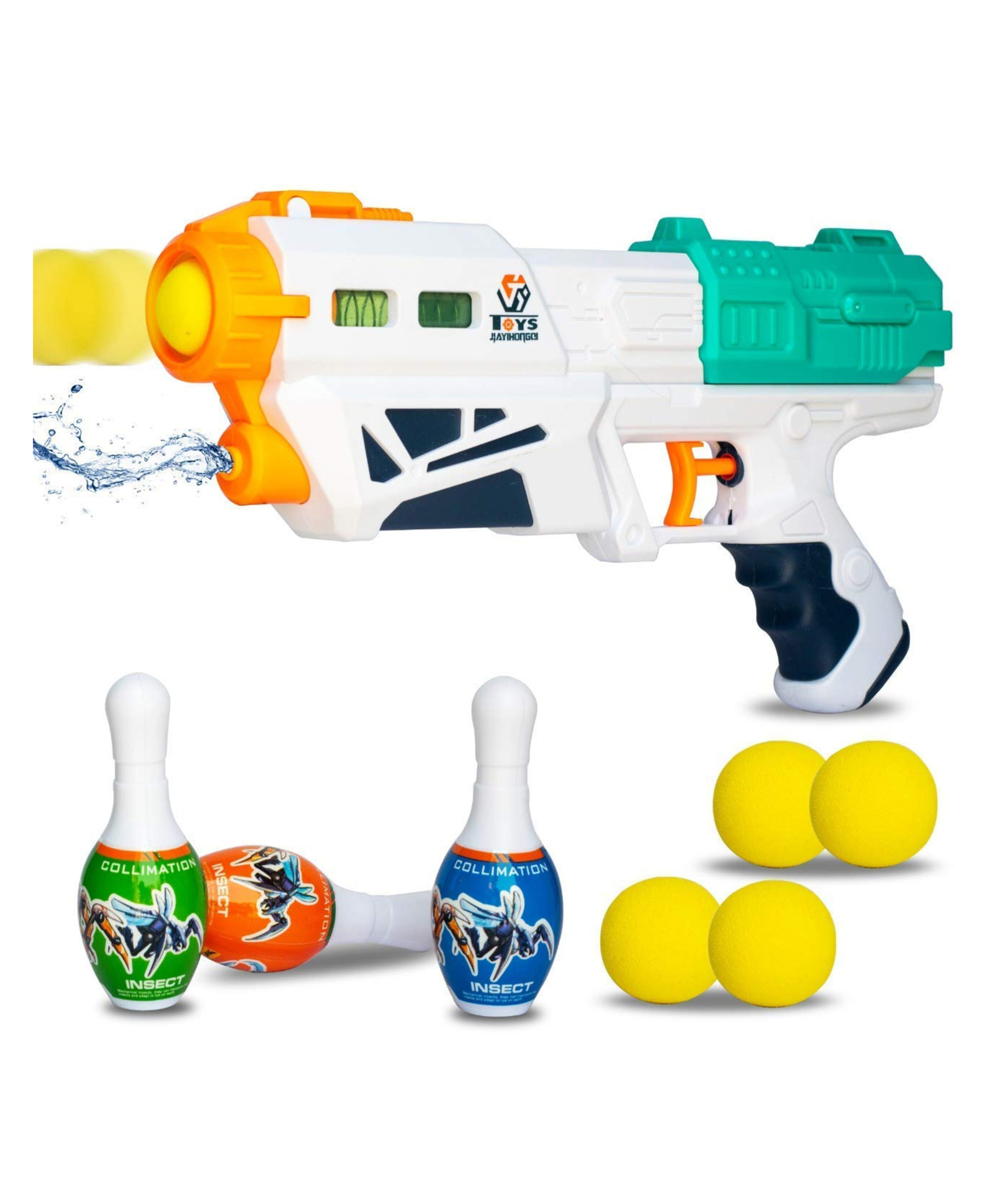 YAMAMA 2-In-1 Magic Blaster Gun Toys For Kids Dual Fuction Bowling And Water Shooting Gun With 5 Soft Balls Bullets 3 Bowling Pin Fun Entertainment Kids Toys Perfect Gift For Kids - Multicolor-picture-29