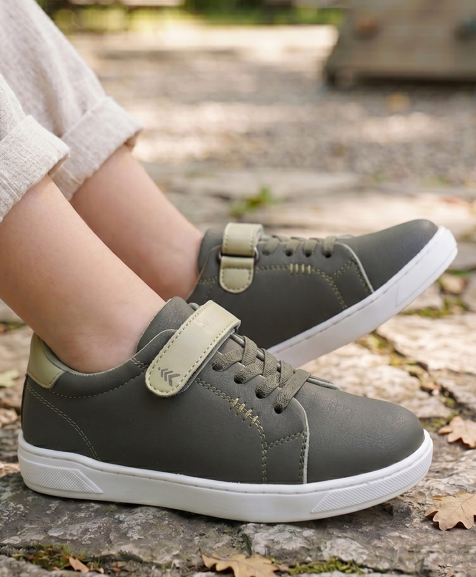 Pine Kids Velcro and Lace Closure Casual Shoes - Green-picture-31